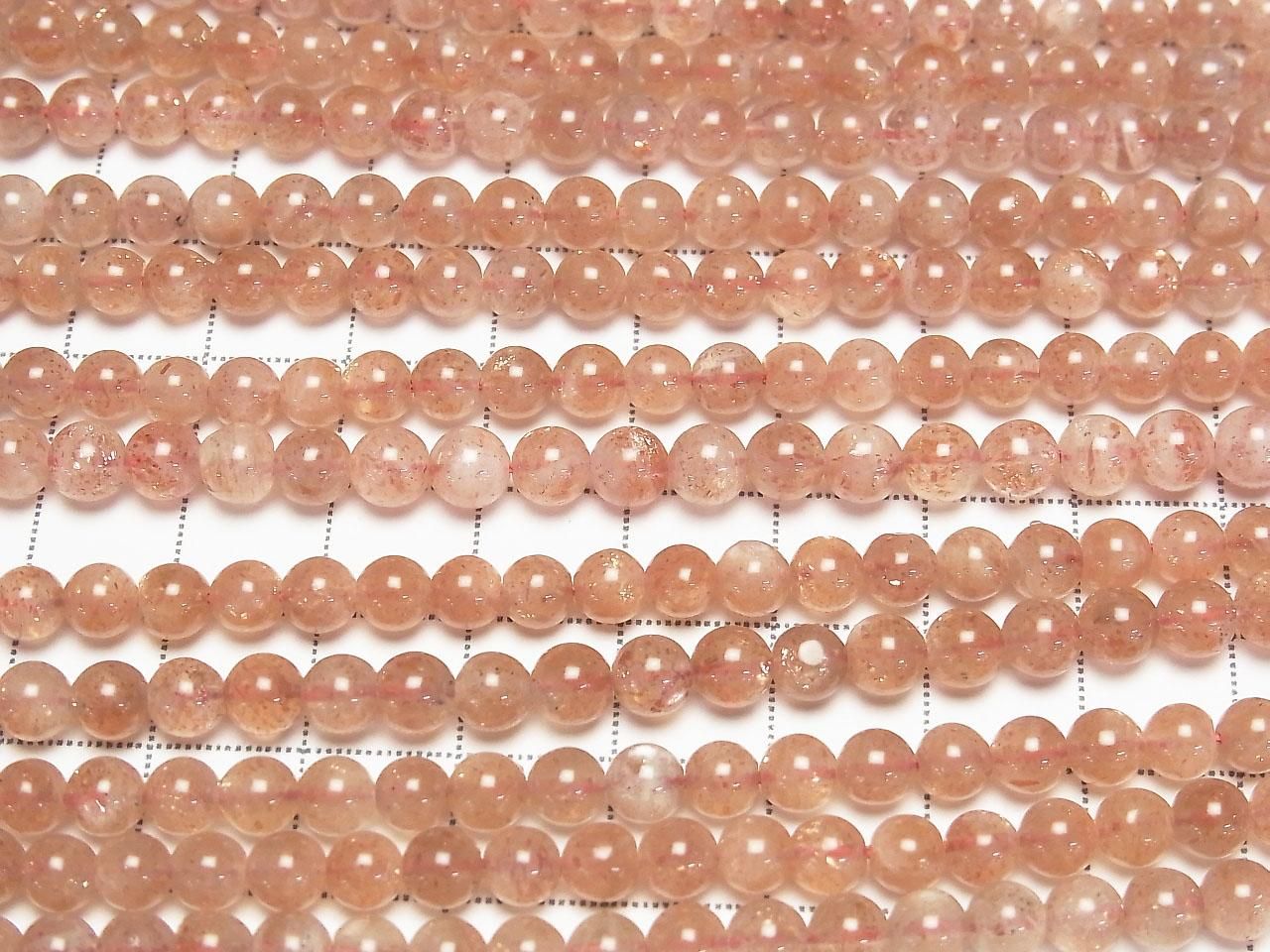Sunstone AA+ Round 5mm 1strand beads (aprx.15inch/38cm)