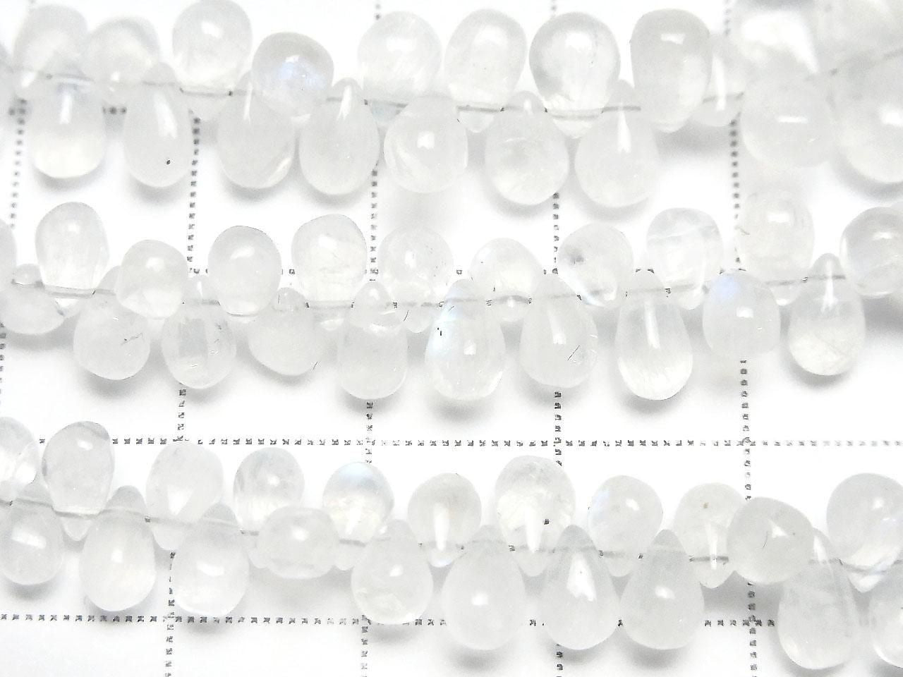 Rainbow Moonstone AA++ Drop (Smooth) Half or 1strand beads (approx. 7 inches/19 cm)