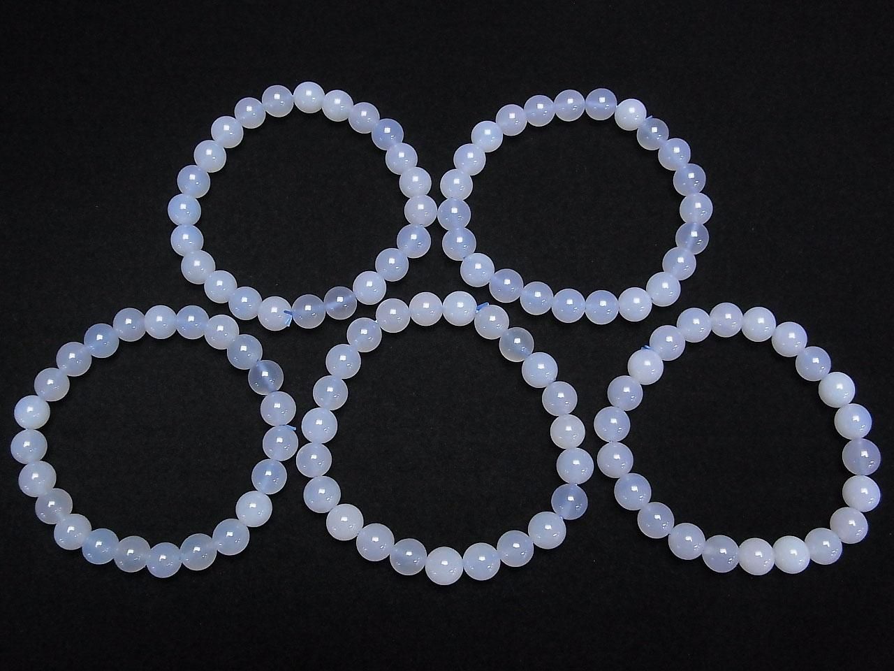 Natural color Blue chalcedony AAA- Round 8mm 1strand beads (Bracelet)