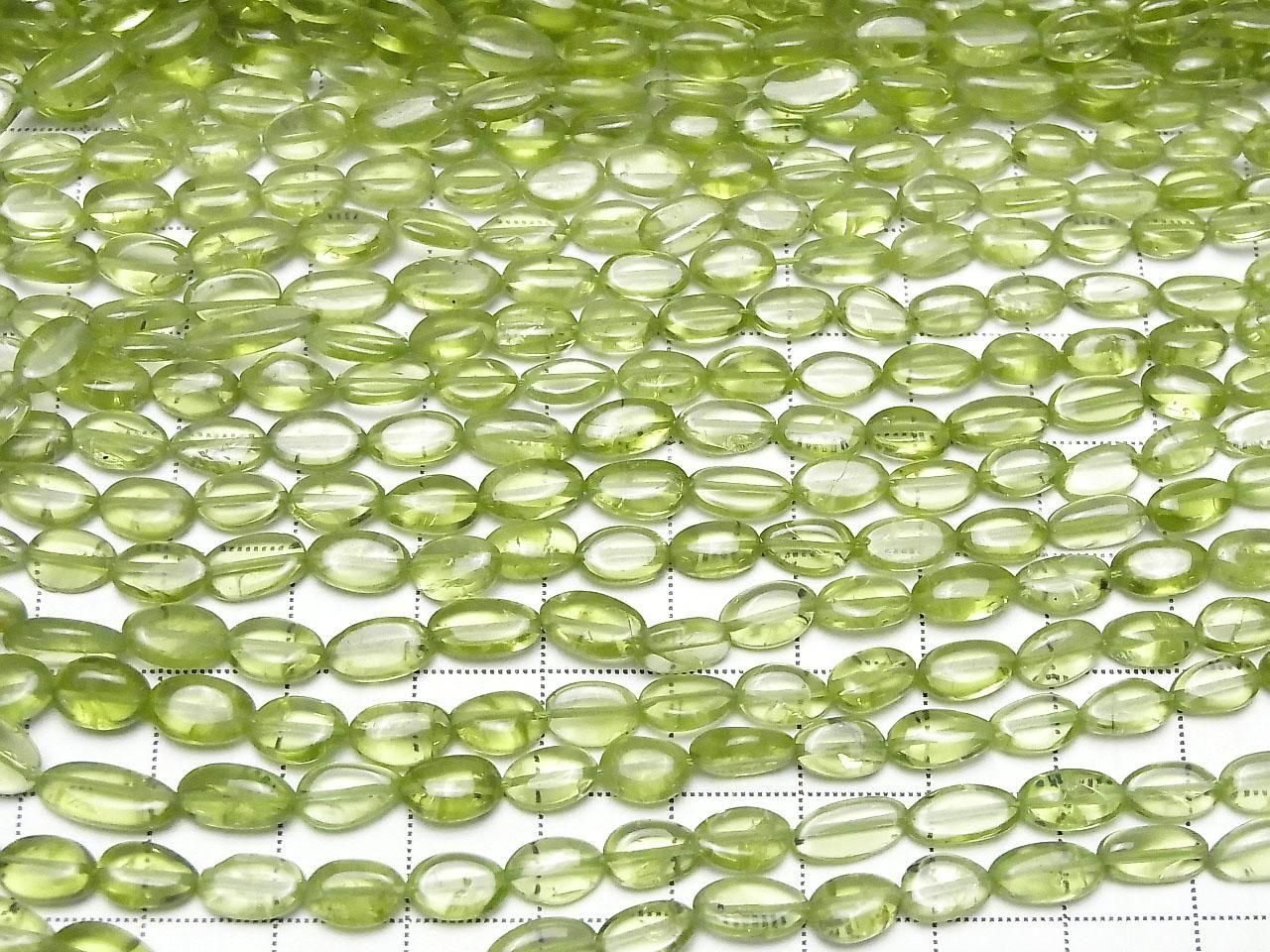 Peridot AA++ Oval half or 1strand beads (aprx.15inch/38cm)