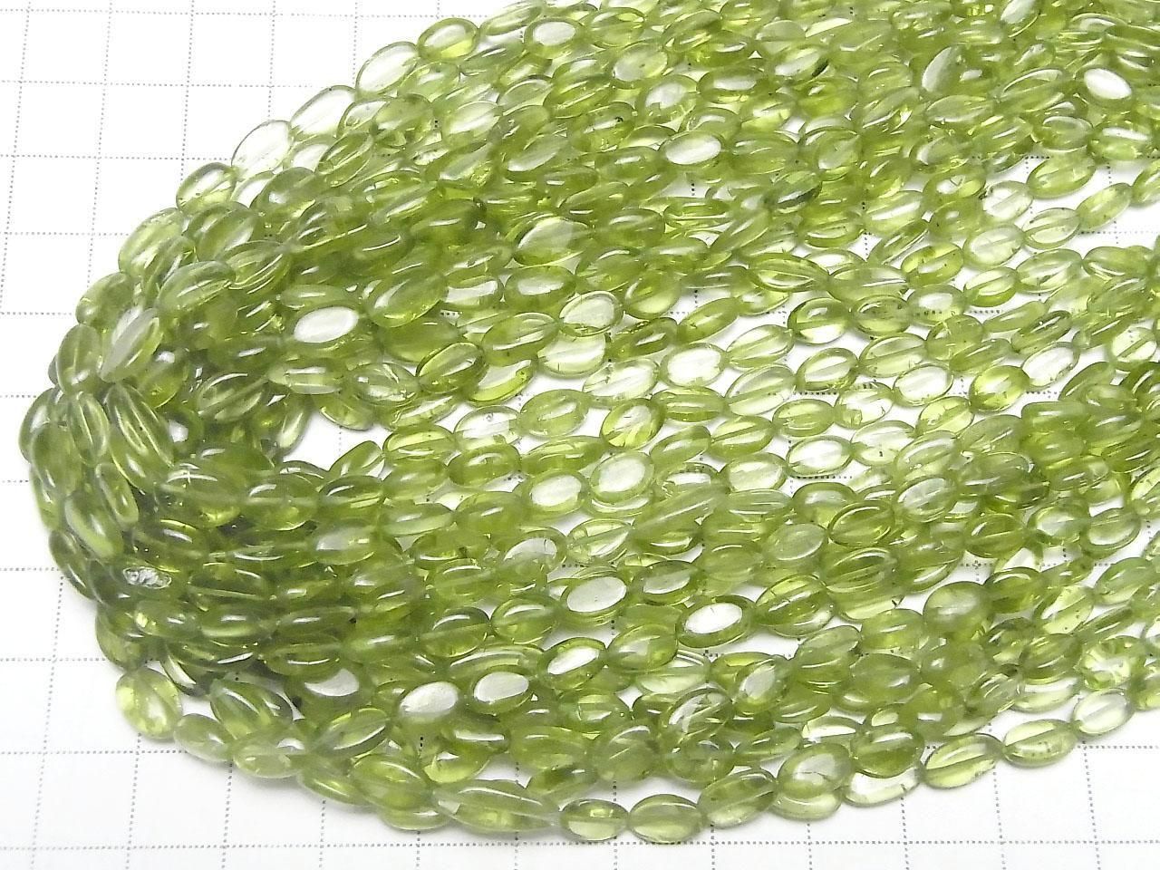 Peridot AA++ Oval half or 1strand beads (aprx.15inch/38cm)