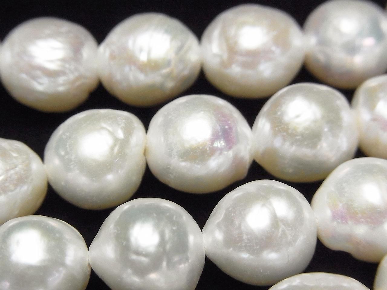 Fresh Water Pearl AA++ Natural Round-Rice 9-11mm White 1strand beads (approx. 15inch/37cm)