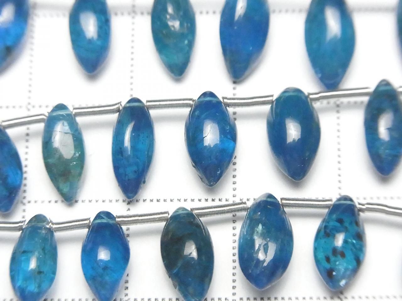 Neon Blue Apatite AA++ Marquise Rice (Smooth) half or 1strand beads beads (approx. 7 inches/18 cm)
