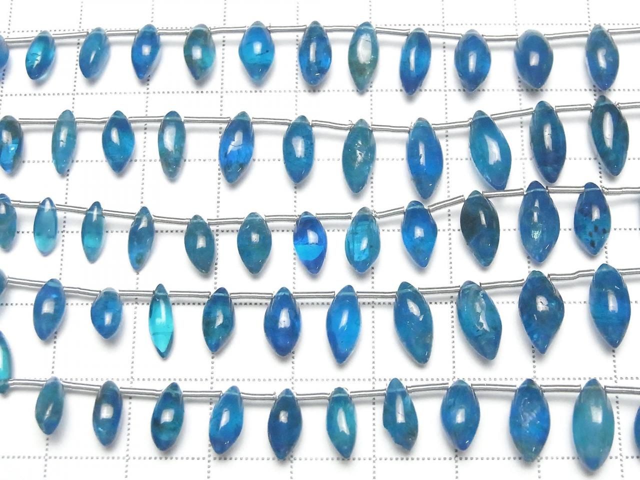 Neon Blue Apatite AA++ Marquise Rice (Smooth) half or 1strand beads beads (approx. 7 inches/18 cm)
