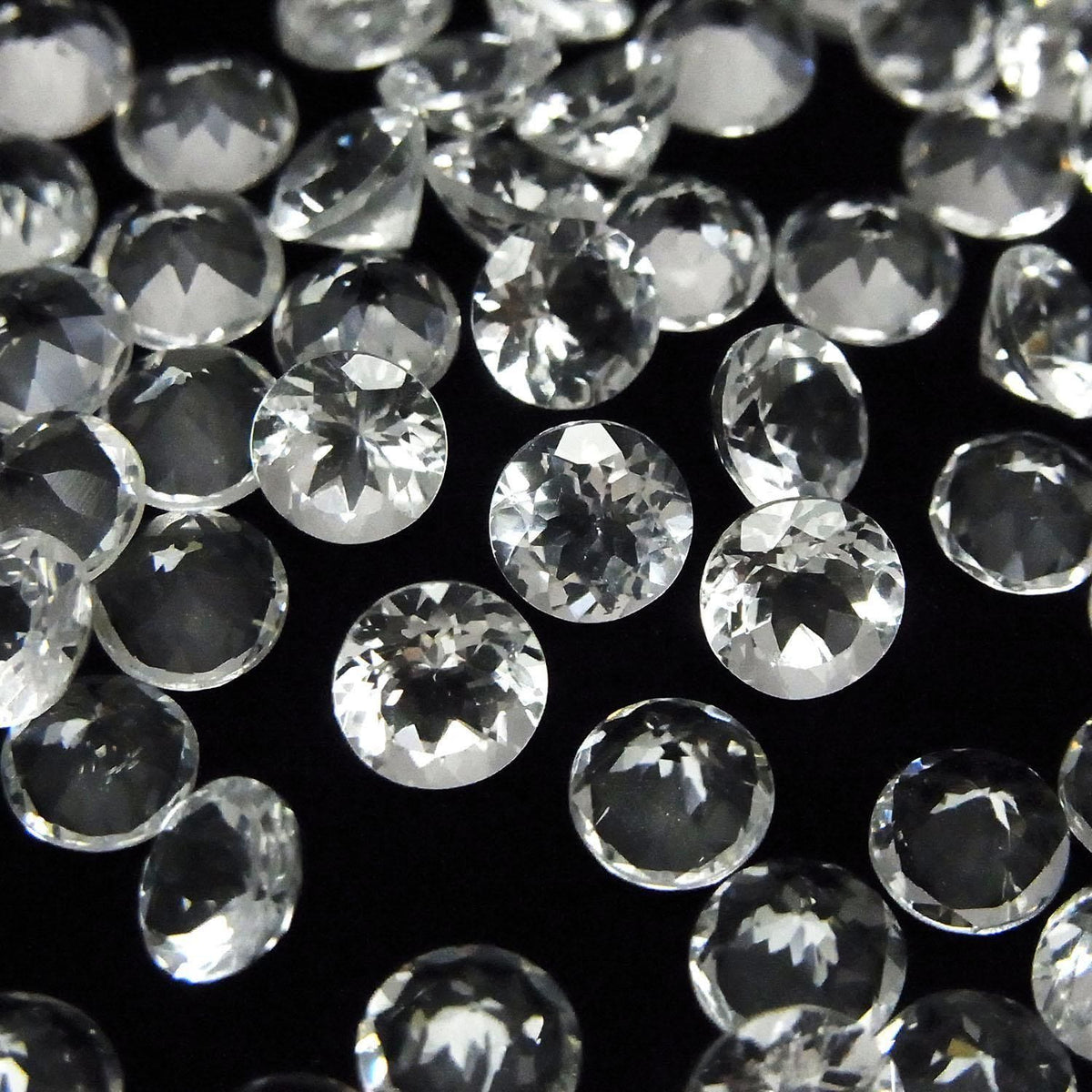 High Quality Goshenite AAA Loose Stone Round Faceted 6x6mm 2pcs