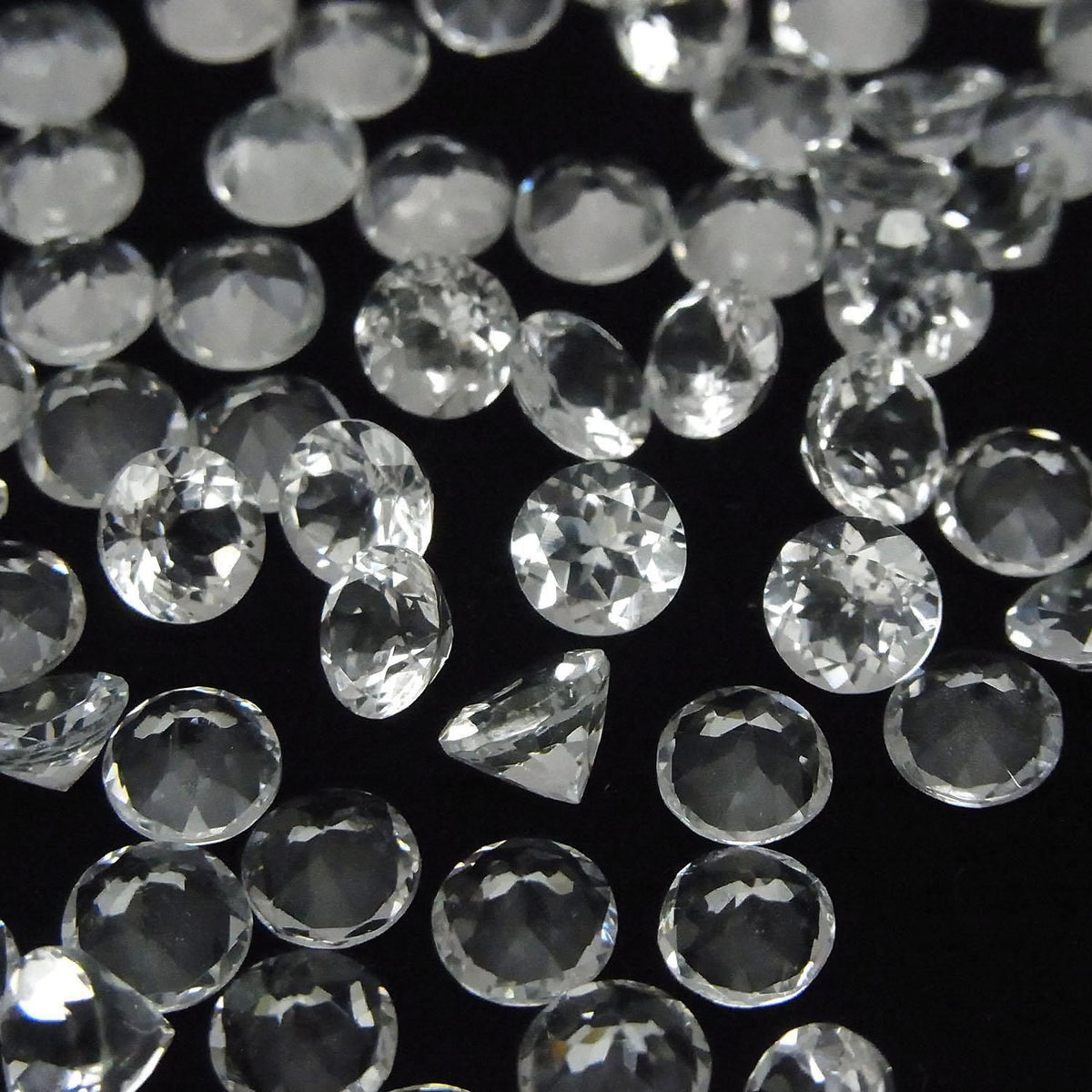 High Quality Goshenite AAA Loose Stone Round Faceted 6x6mm 2pcs