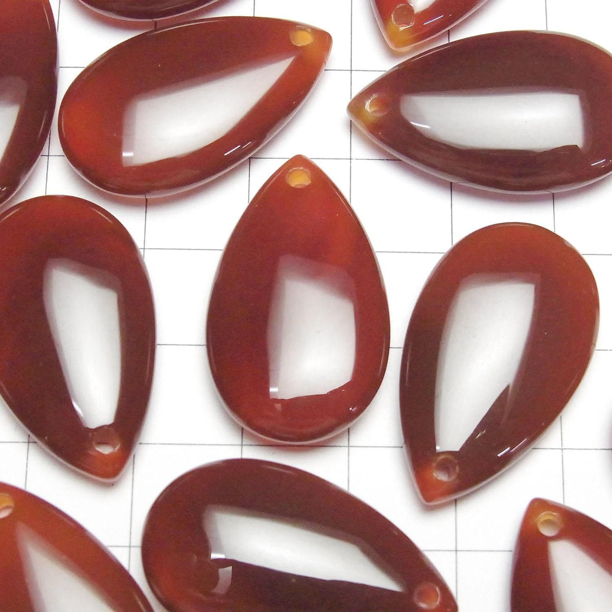 Red Agate AAA Pear shape 30x18mm 2pcs