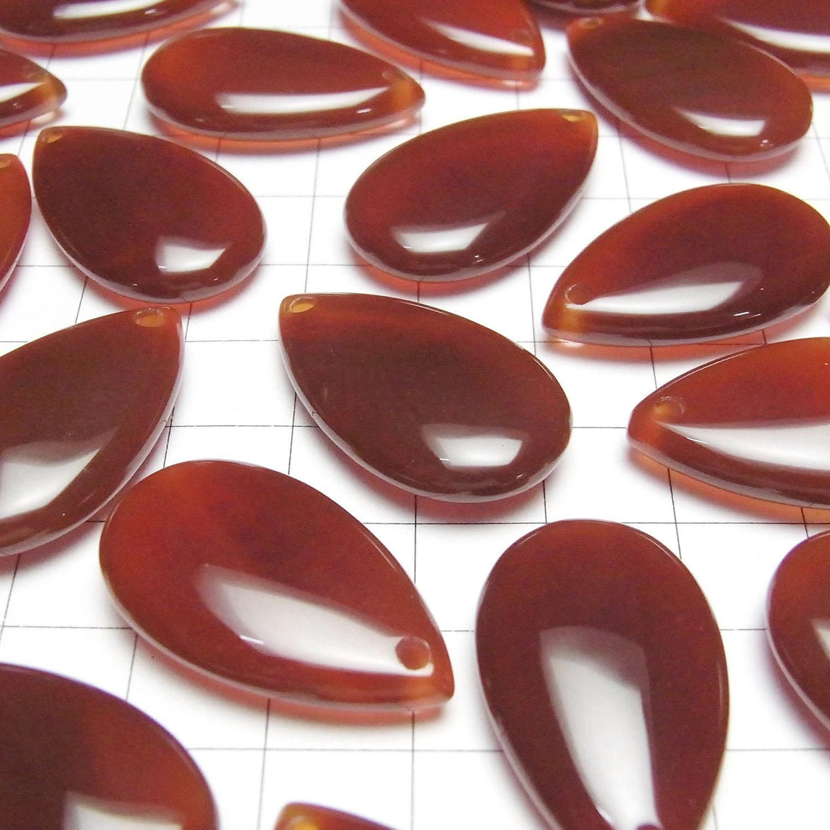 Red Agate AAA Pear shape 30x18mm 2pcs
