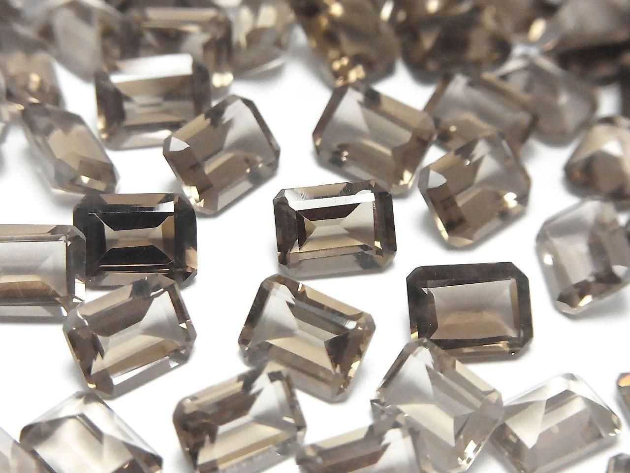 High Quality Smoky Quartz AAA Loose Stone Rectangle Faceted 8x6mm 5pcs