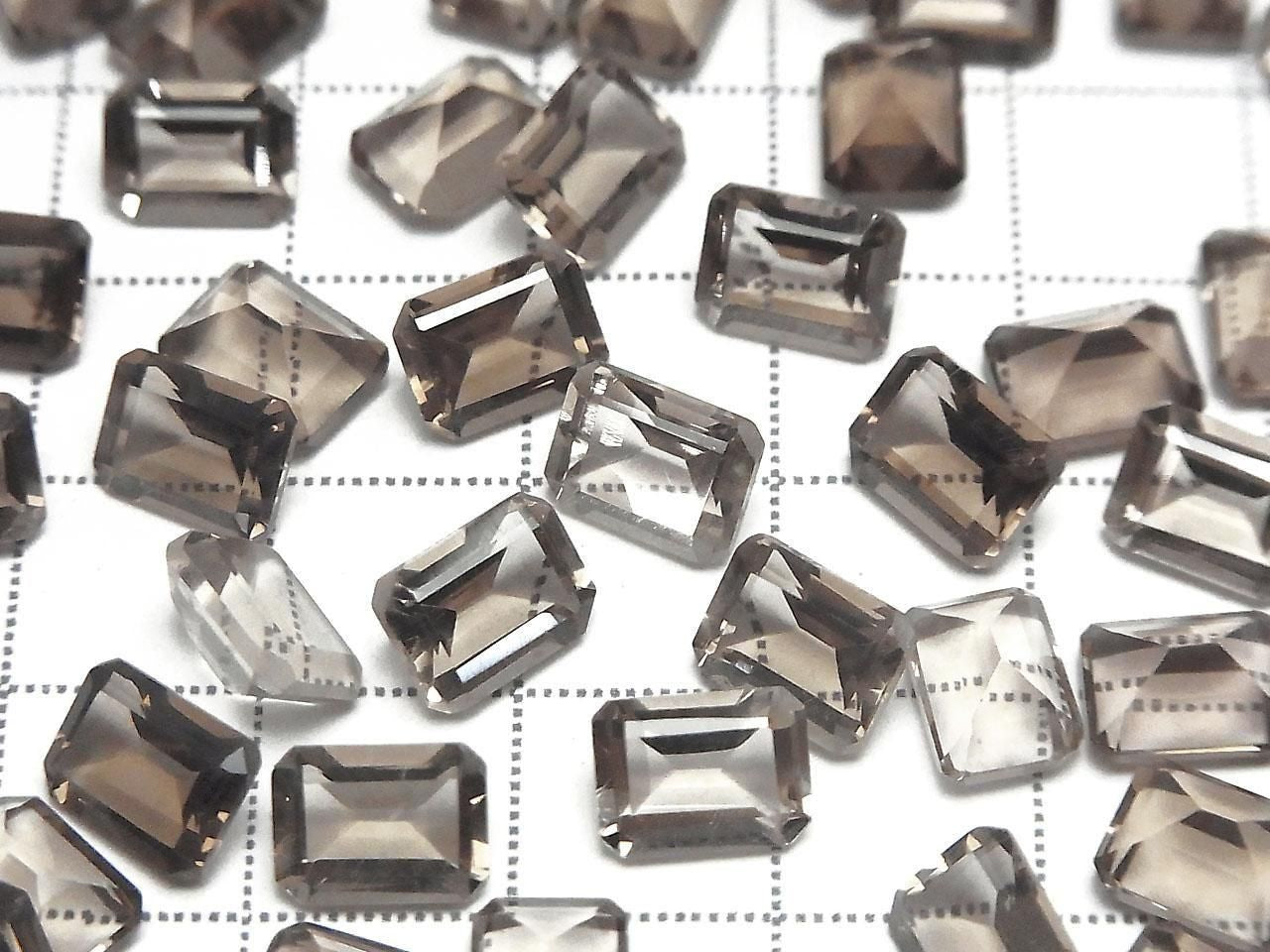 High Quality Smoky Quartz AAA Loose Stone Rectangle Faceted 8x6mm 5pcs