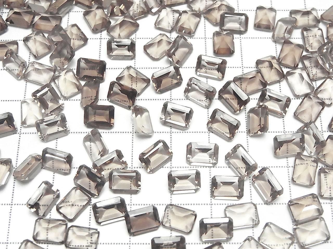 High Quality Smoky Quartz AAA Loose Stone Rectangle Faceted 8x6mm 5pcs