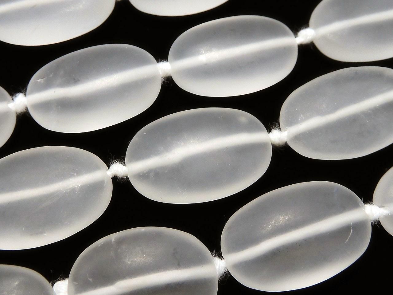 Frosted Quartz Oval 16x11mm 1strand beads (aprx.16inch/40cm)
