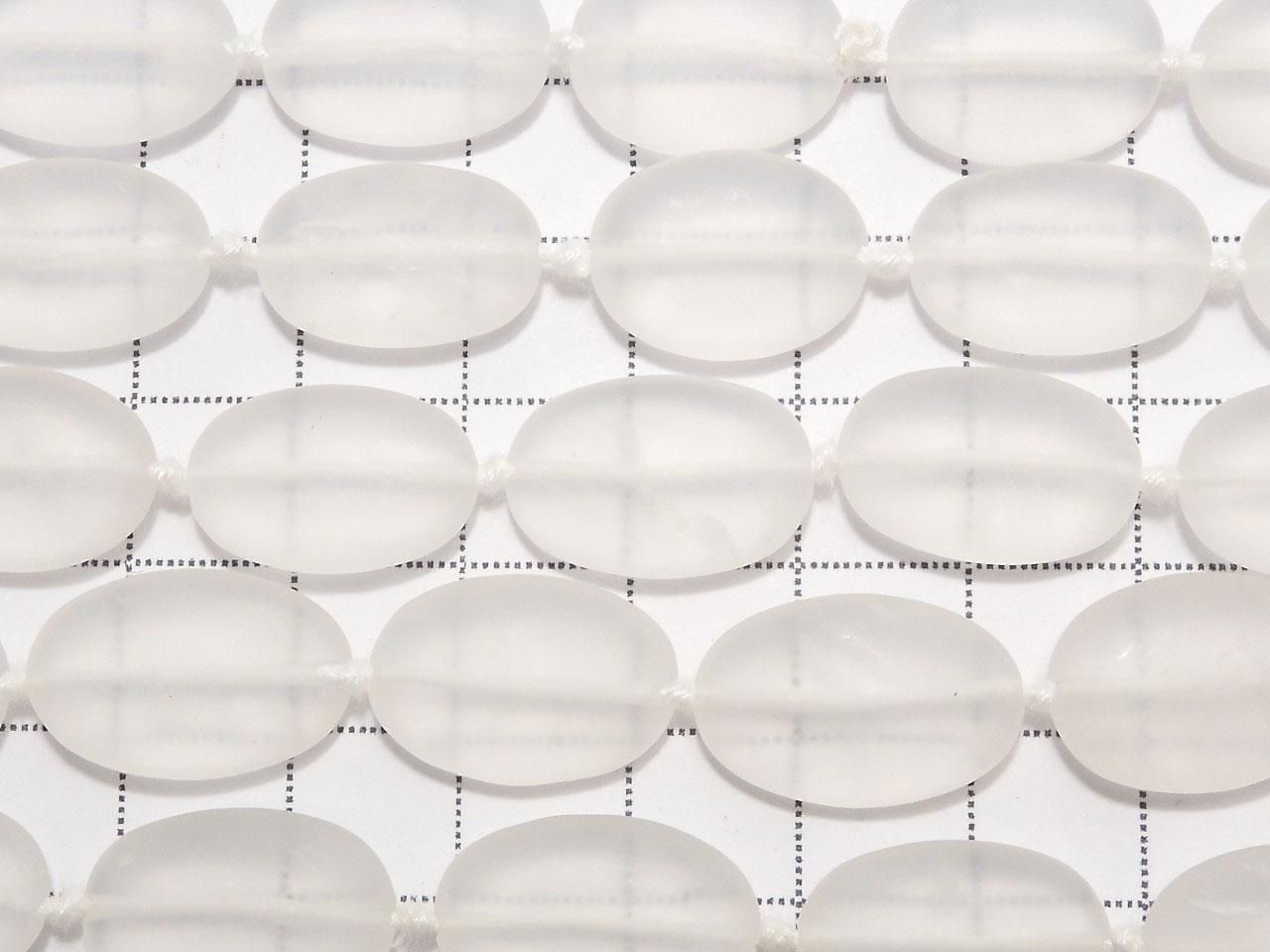 Frosted Quartz Oval 16x11mm 1strand beads (aprx.16inch/40cm)