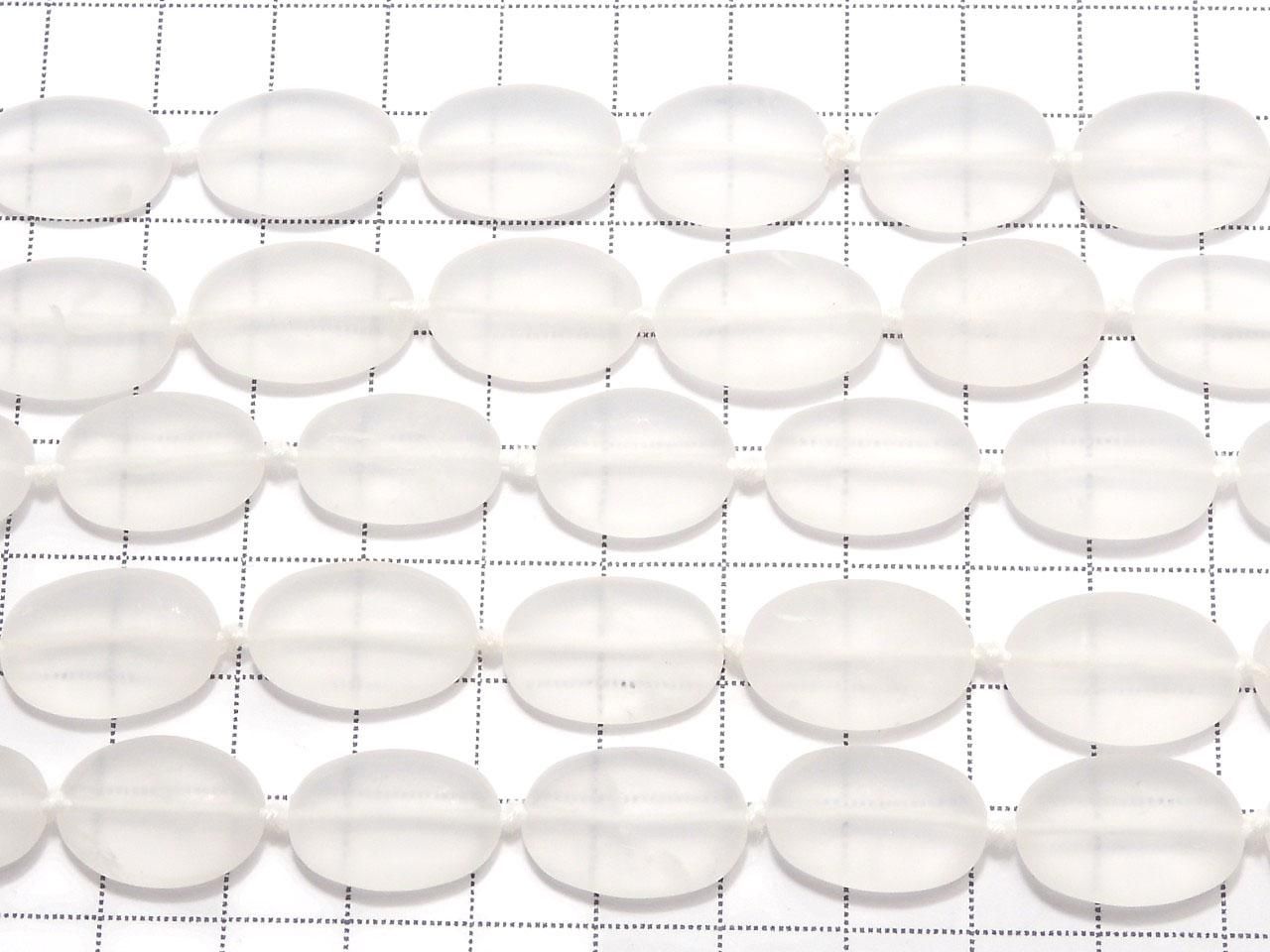 Frosted Quartz Oval 16x11mm 1strand beads (aprx.16inch/40cm)