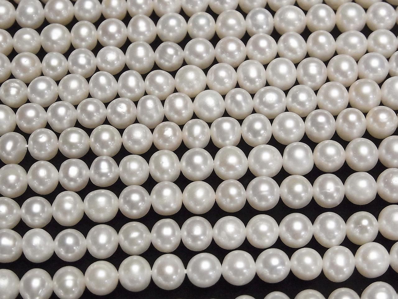 Fresh Water Pearl AA++ Potato 7-7.5mm White 1strand beads (approx. 14 inches/35 cm)