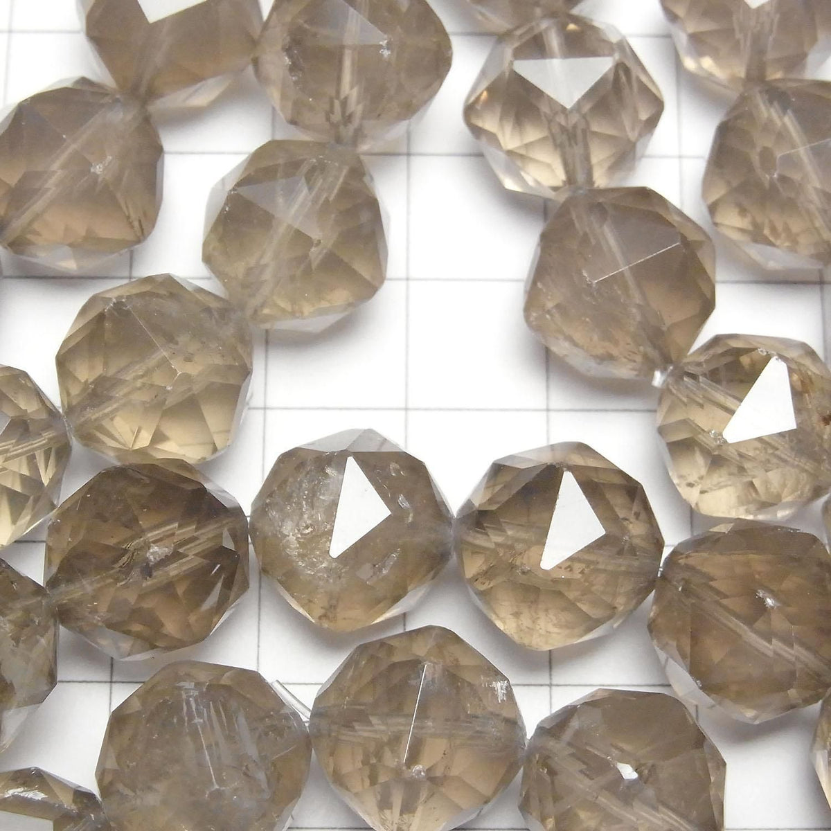 Smoky Quartz AA+ Star Faceted Round 14mm 1strand beads (Bracelet) High Quality!