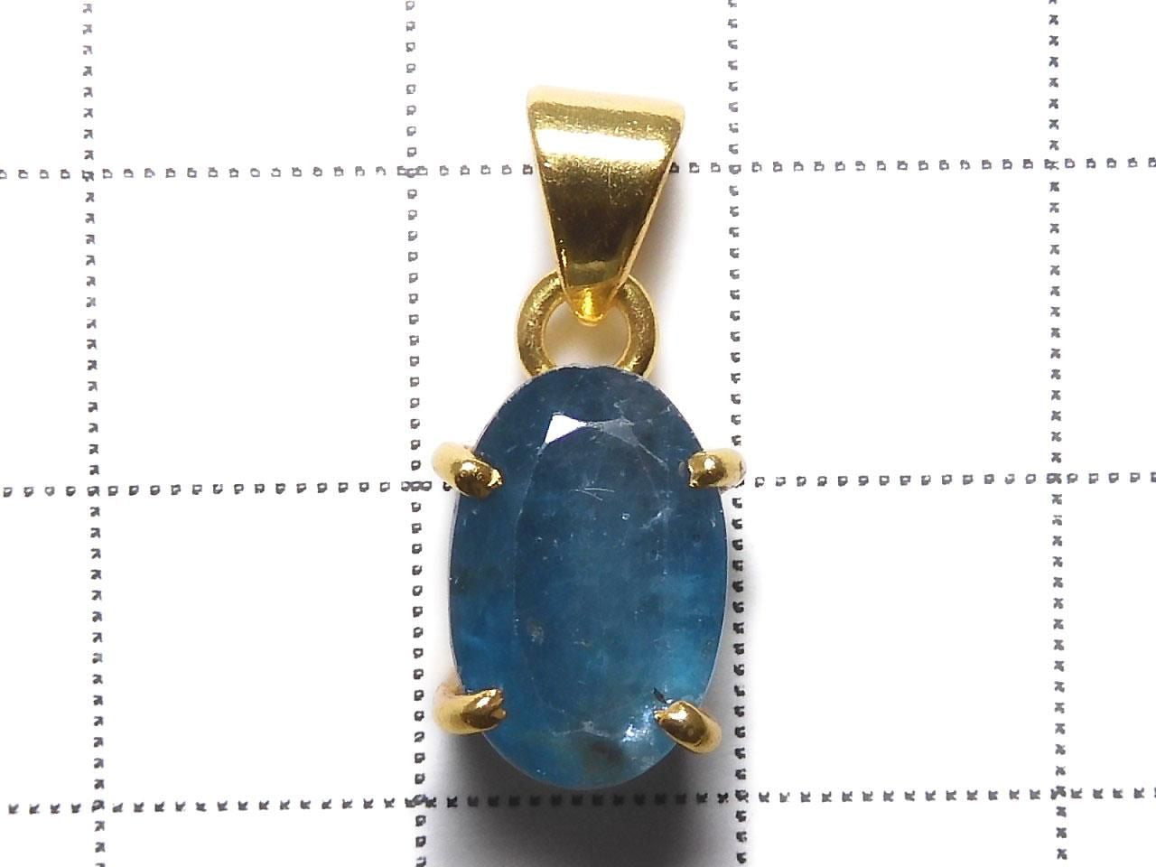 Indigo Blue Kyanite AAA- Pendant 18KGP NO.74 [One of a kind]