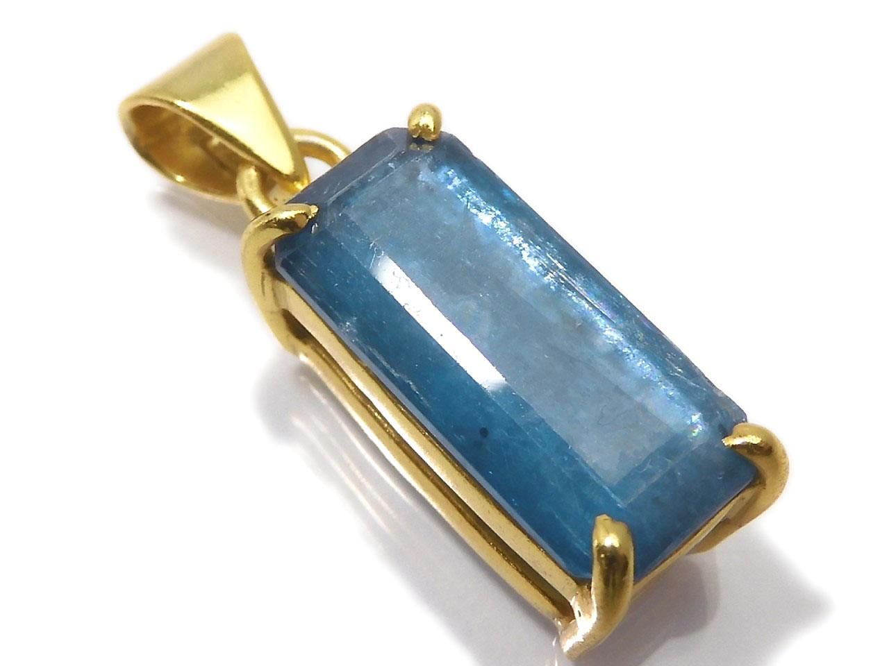 Indigo Blue Kyanite AAA- Pendant 18KGP NO.77 [One of a kind]