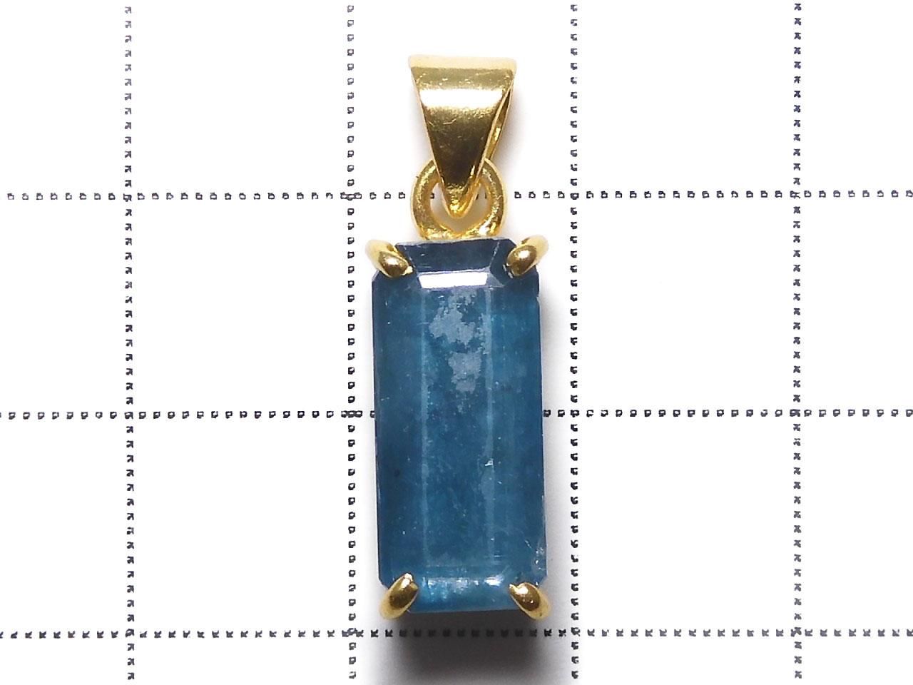 Indigo Blue Kyanite AAA- Pendant 18KGP NO.77 [One of a kind]