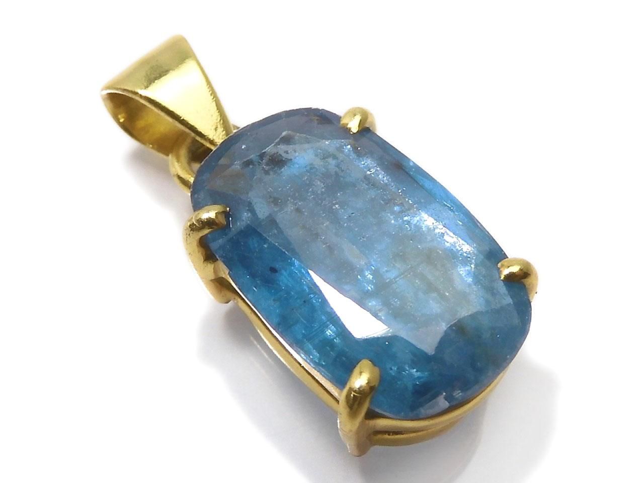 Indigo Blue Kyanite AAA- Pendant 18KGP NO.78 [One of a kind]