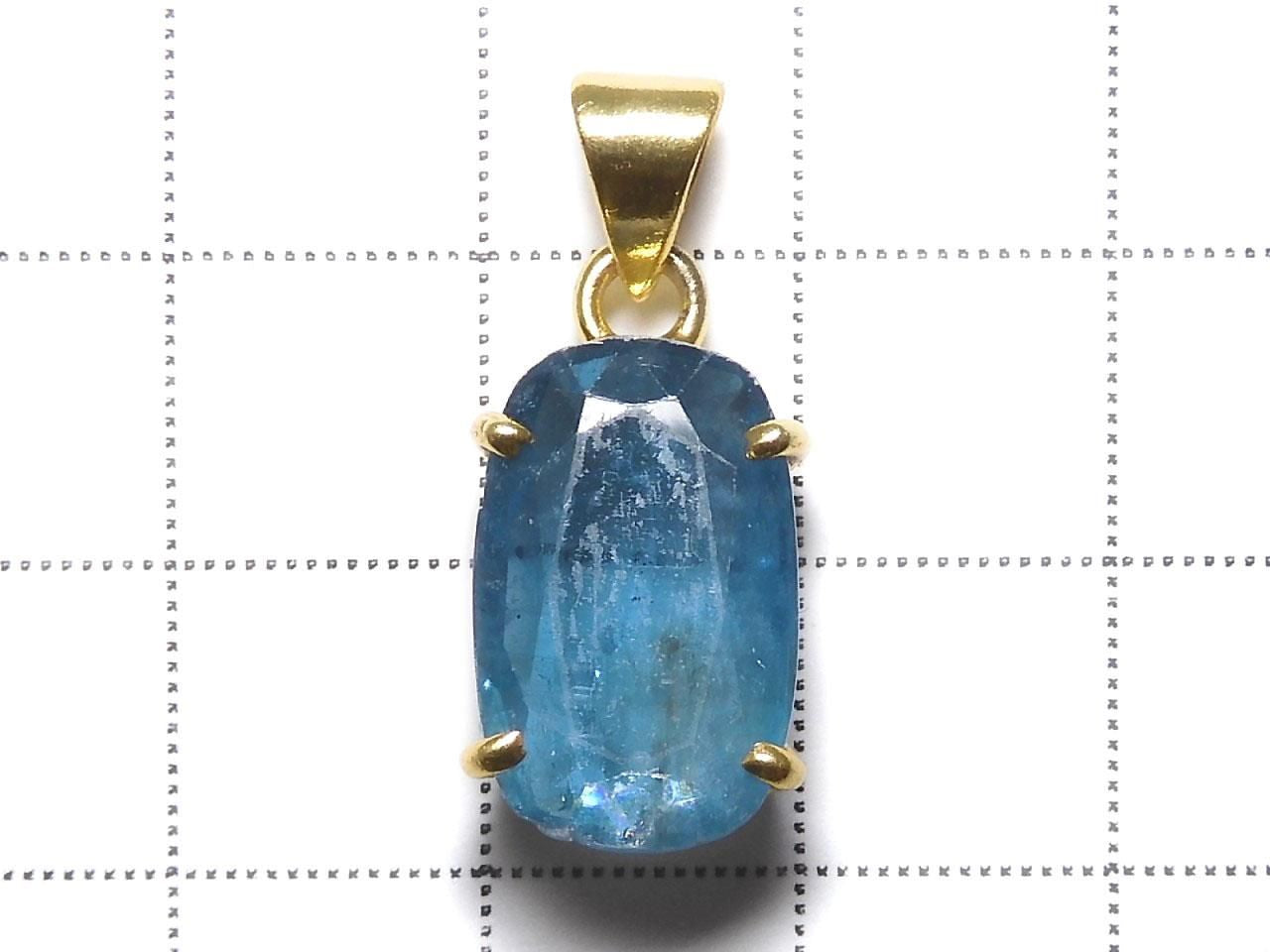 Indigo Blue Kyanite AAA- Pendant 18KGP NO.78 [One of a kind]