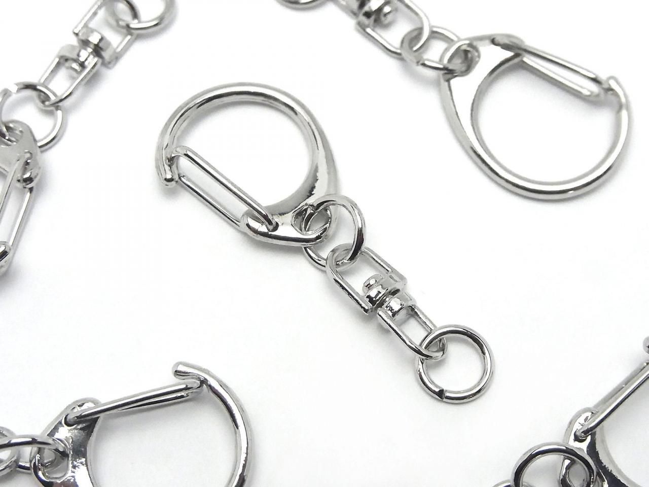 Metal parts Eggplant Ring (Keychain) [S size] Silver 3 pcs