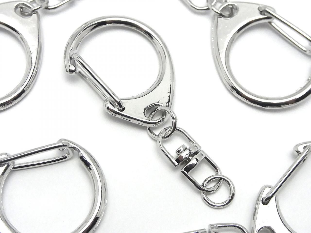 Metal parts Eggplant Ring (Keychain) [Large size] Silver 3 pcs