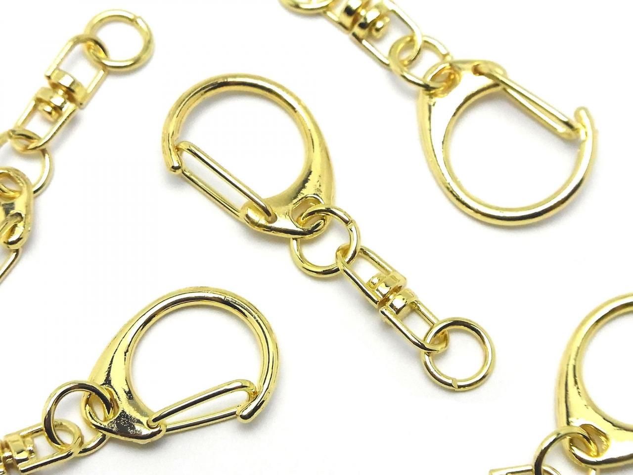Metal parts Eggplant Ring (Keychain) [S size] Gold 3 pcs