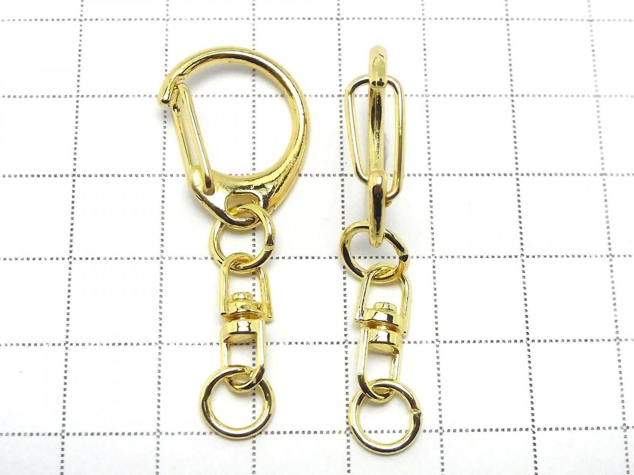 Metal parts Eggplant Ring (Keychain) [S size] Gold 3 pcs