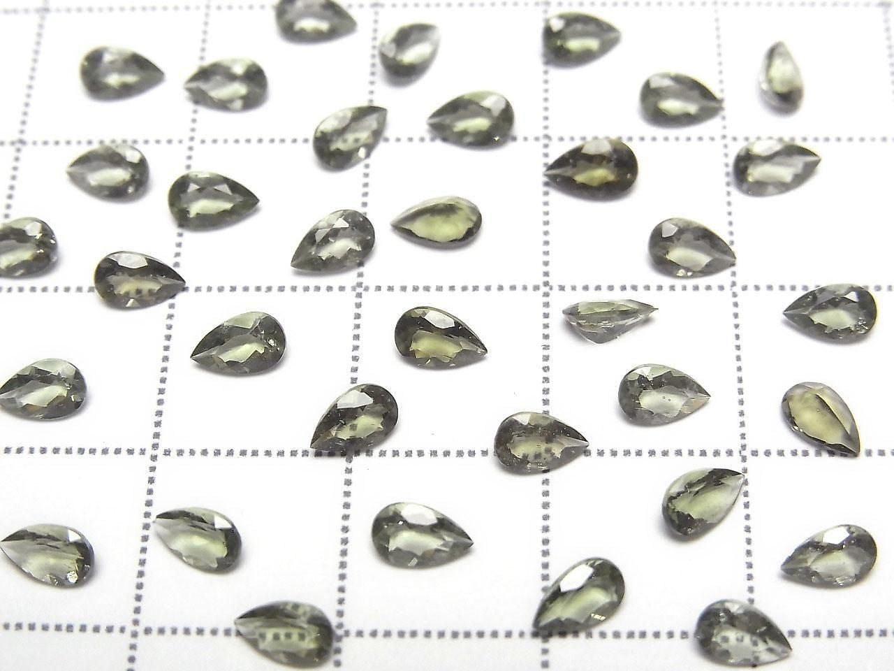 High Quality Moldavite AAA Loose Stone Pear shape Faceted 5x3mm 2pcs