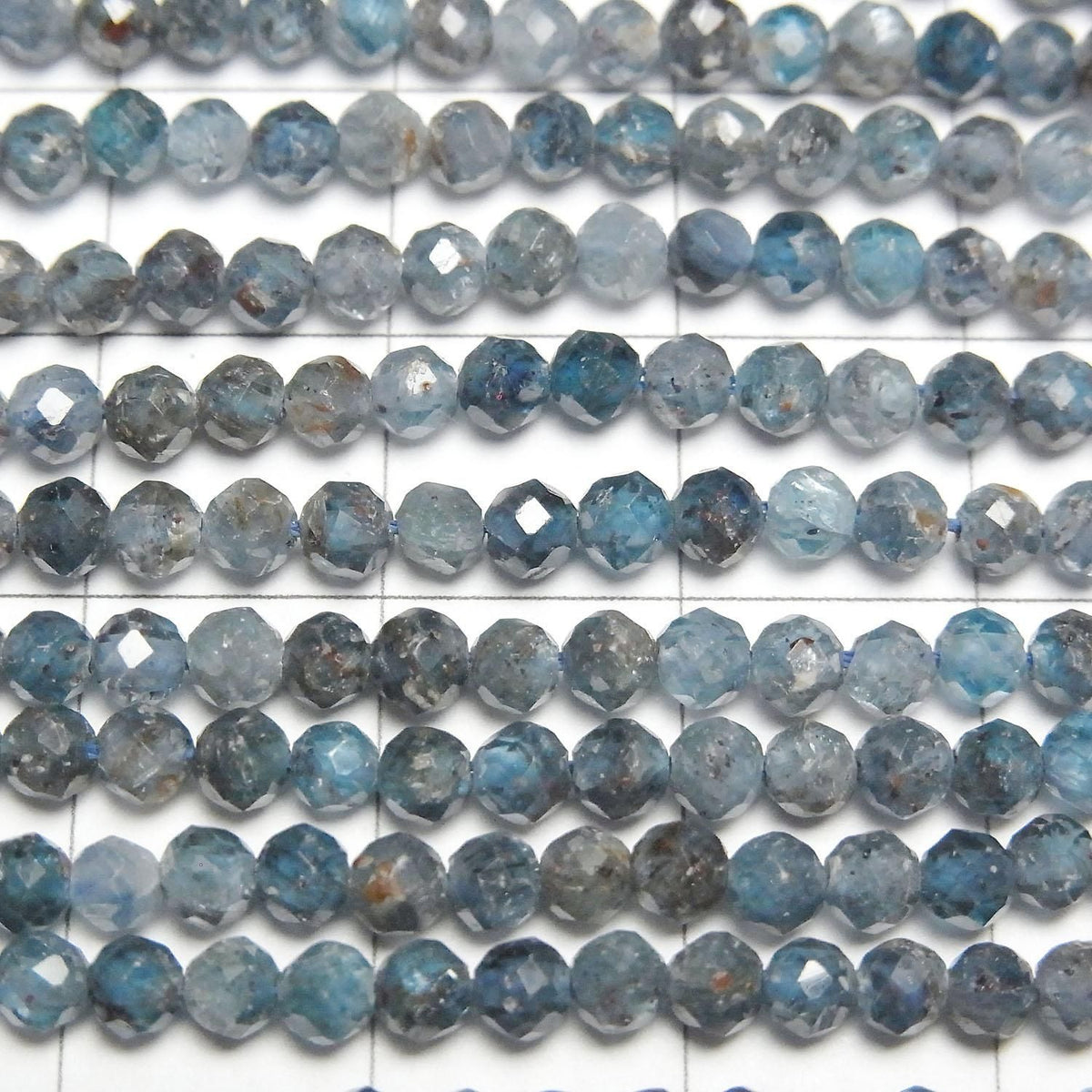Indigo Blue Kyanite AA Faceted Round 3mm 1strand beads (approx. 15 inches/37 cm) High Quality!
