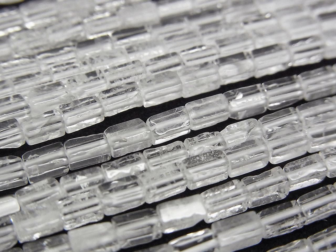 Crystal AA++ 4-Faceted Tube 4.5x2.5x2.5mm 1strand beads (approx. 15inch/36cm)