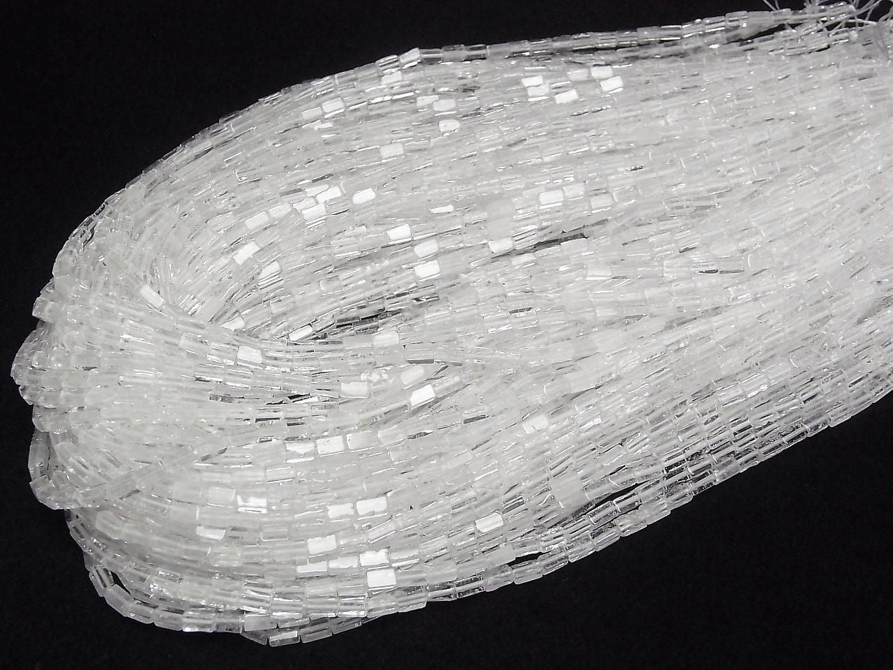 Crystal AA++ 4-Faceted Tube 4.5x2.5x2.5mm 1strand beads (approx. 15inch/36cm)