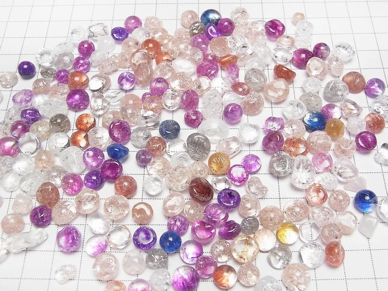 Multicolor Cracked Crystal Undrilled Chips (Small Nugget) 100 grams