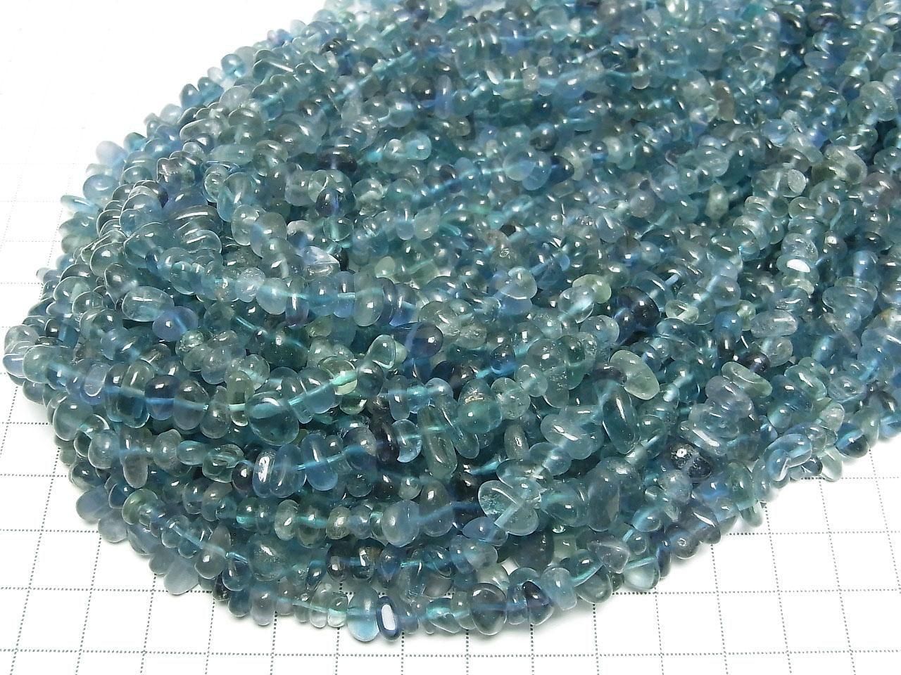 Blue-Green Fluorite AAA Chips (Small Nugget) 1strand beads (approx. 15 inches/36 cm)