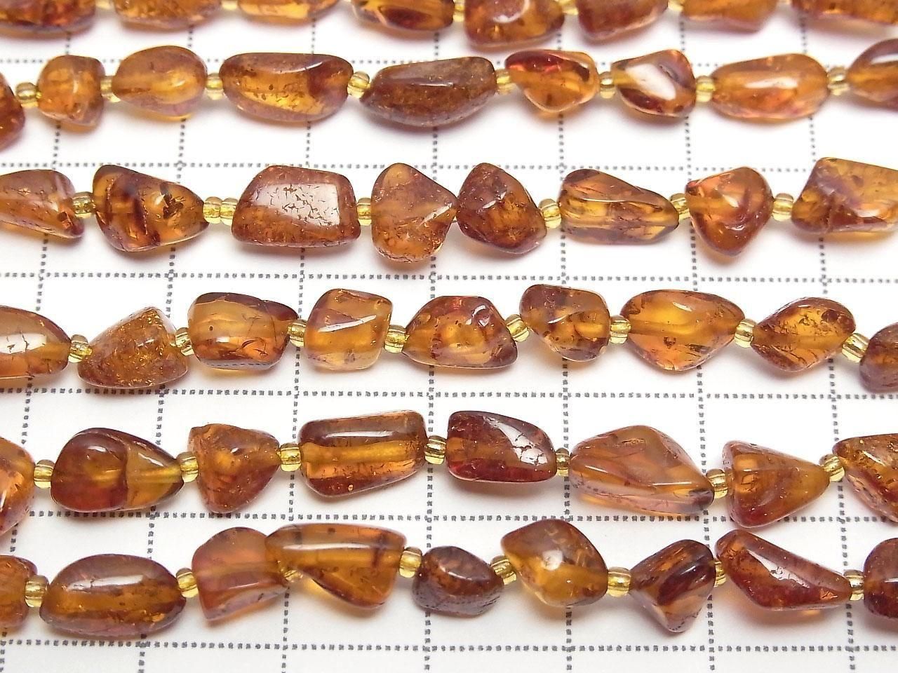 Amber (Baltic Amber) Tube-Nugget 1strand beads (approx. 14 inches/34 cm)