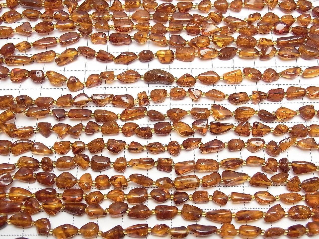 Amber (Baltic Amber) Tube-Nugget 1strand beads (approx. 14 inches/34 cm)