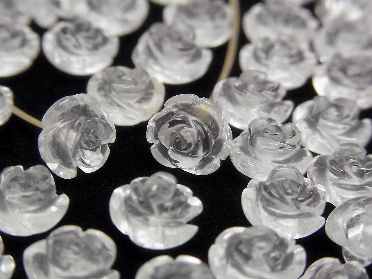 Crystal AA++ Rose 8mm [Half Drilled Hole] 2pcs