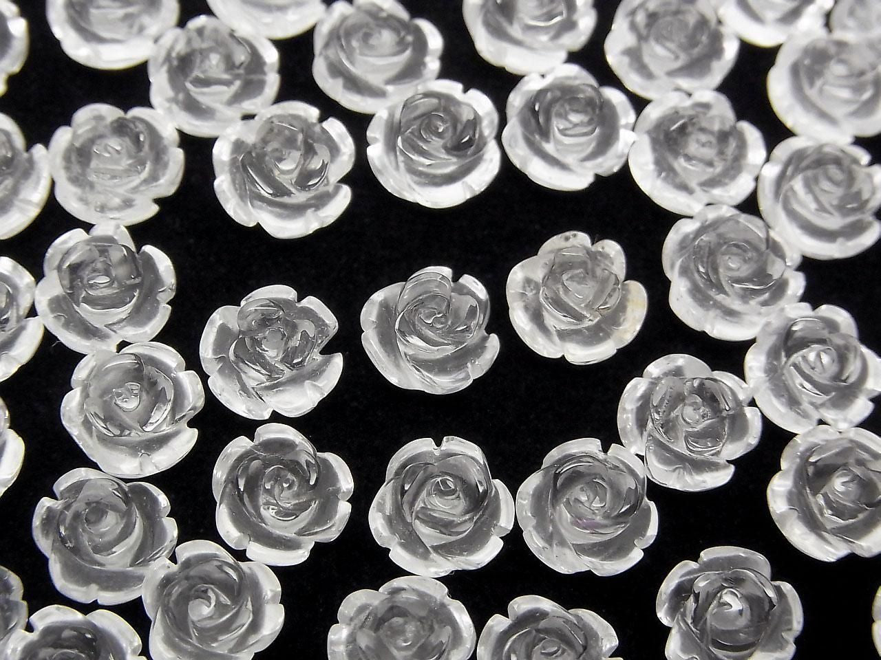 Crystal AA++ Rose 8mm [Half Drilled Hole] 2pcs