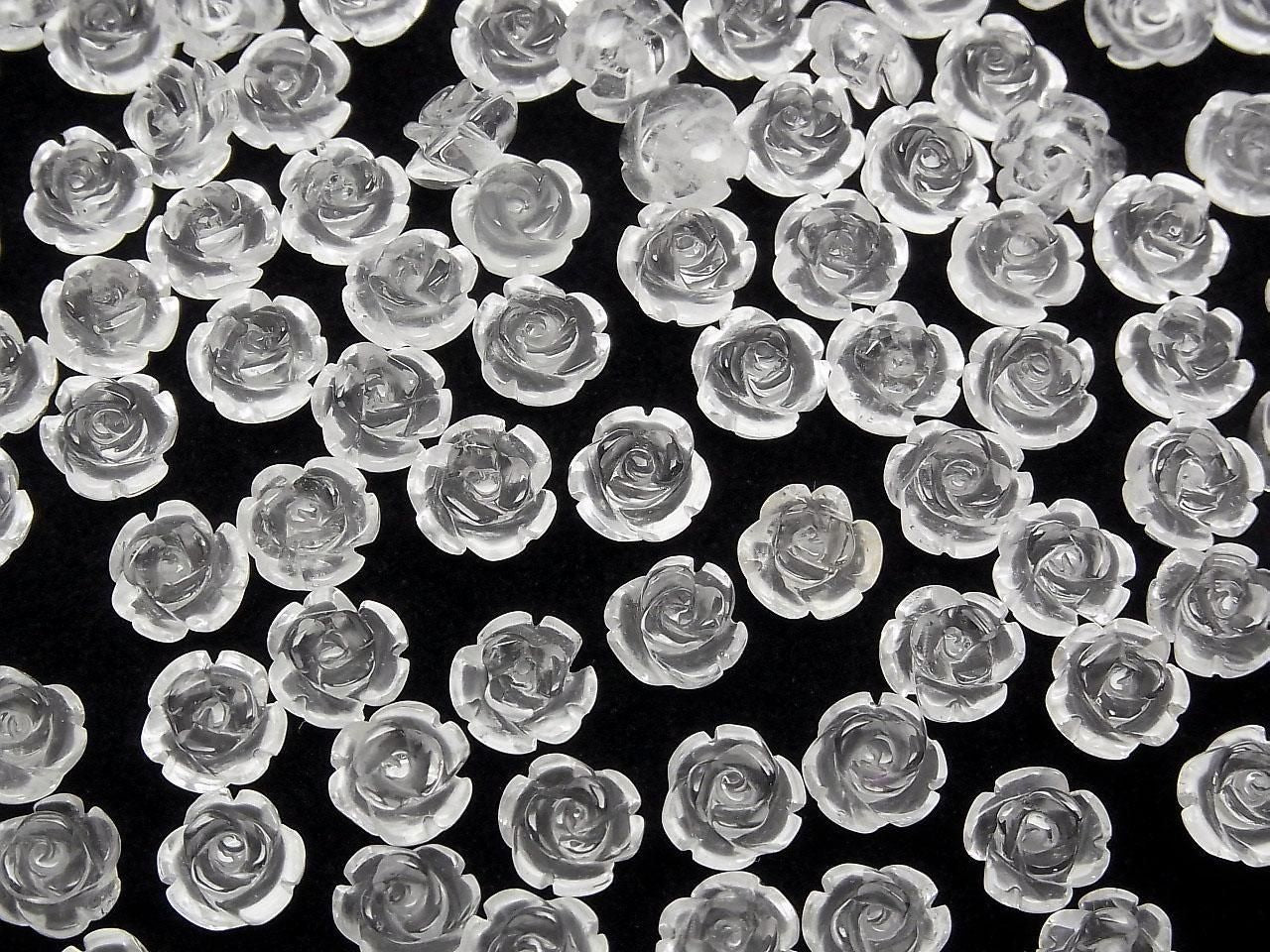 Crystal AA++ Rose 8mm [Half Drilled Hole] 2pcs
