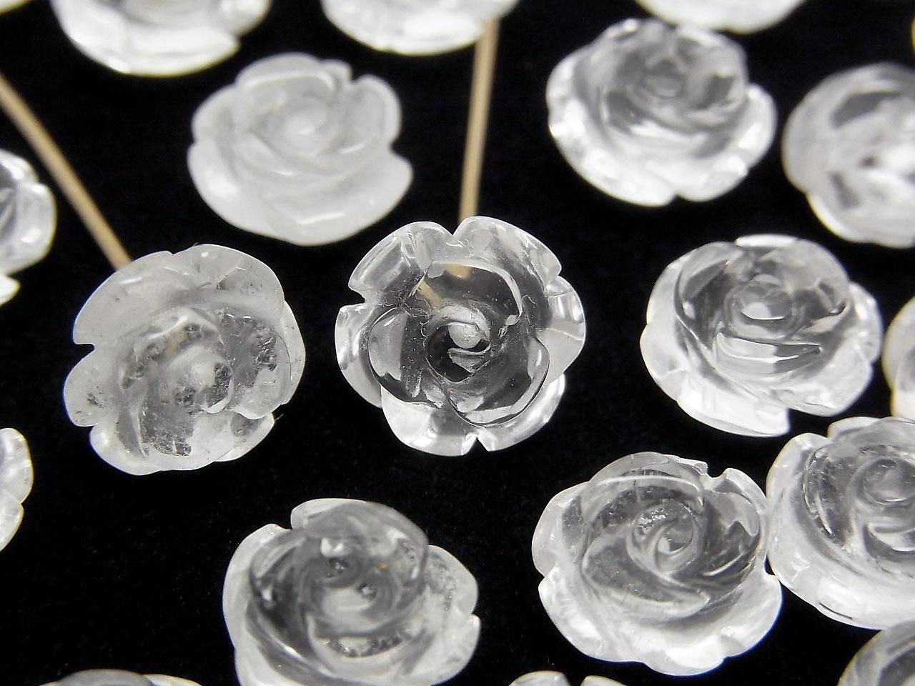 Crystal AA++ Rose 10mm [Half Drilled Hole] 2pcs