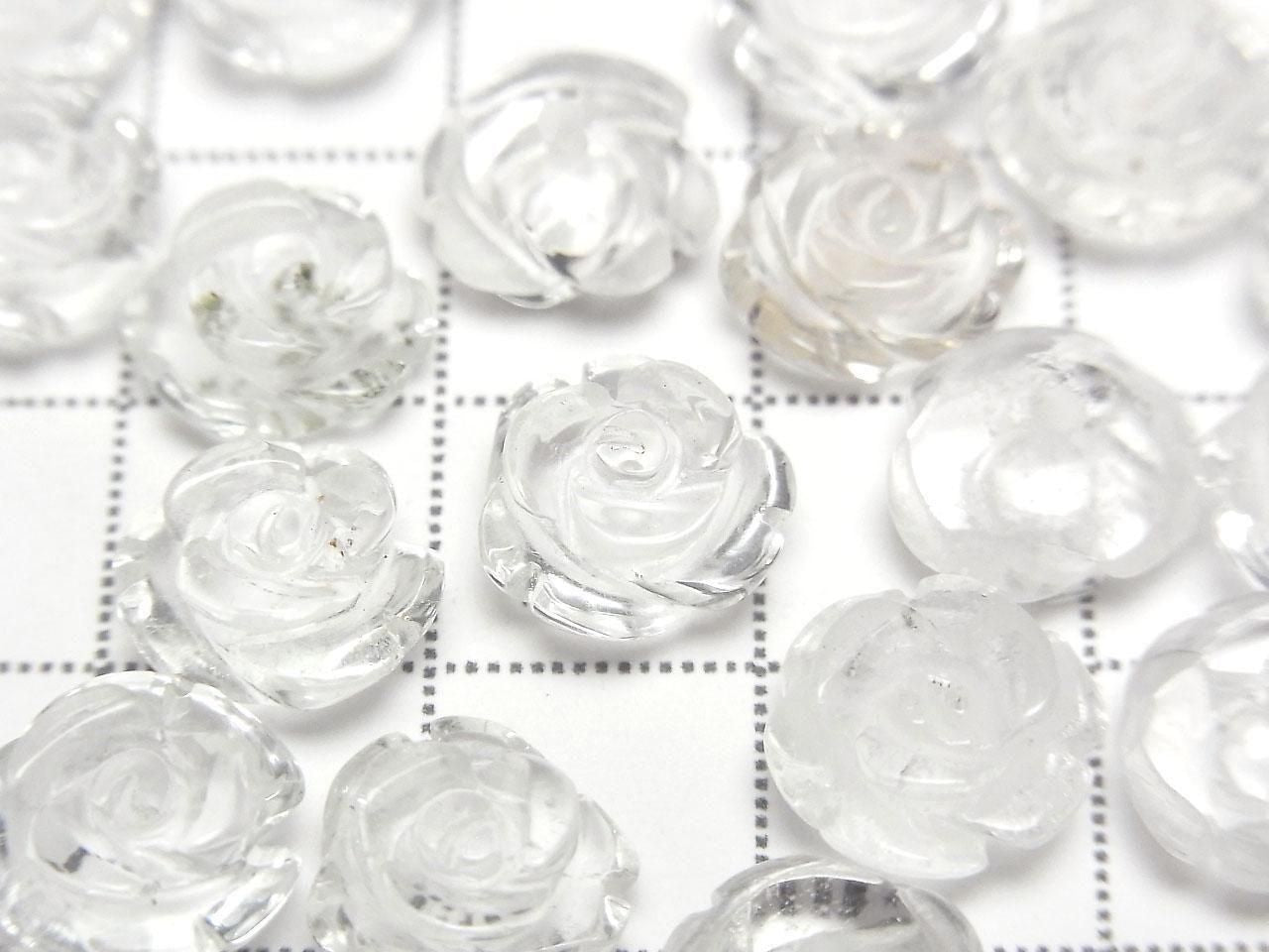 Crystal AA++ Rose 10mm [Half Drilled Hole] 2pcs
