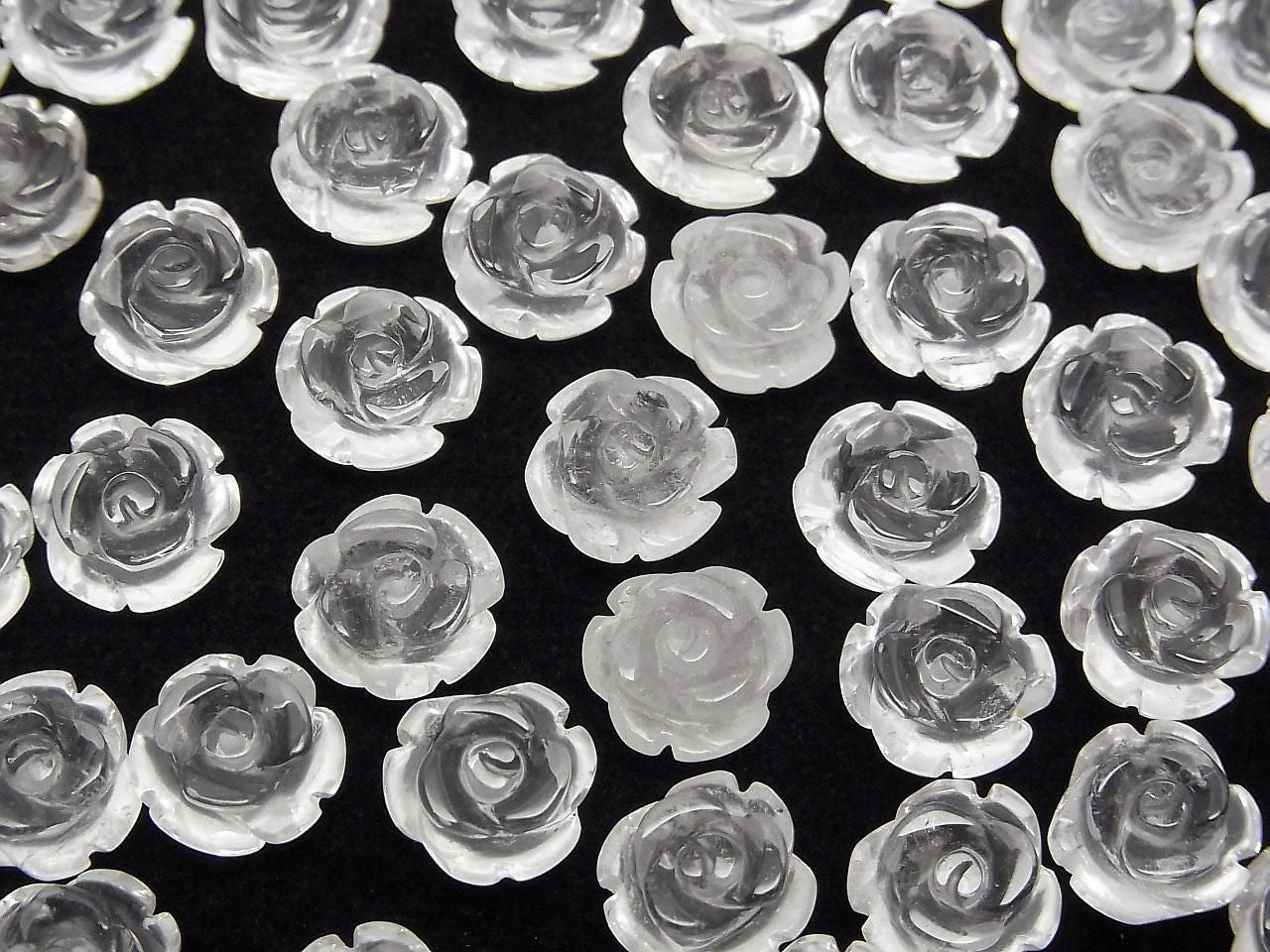Crystal AA++ Rose 10mm [Half Drilled Hole] 2pcs
