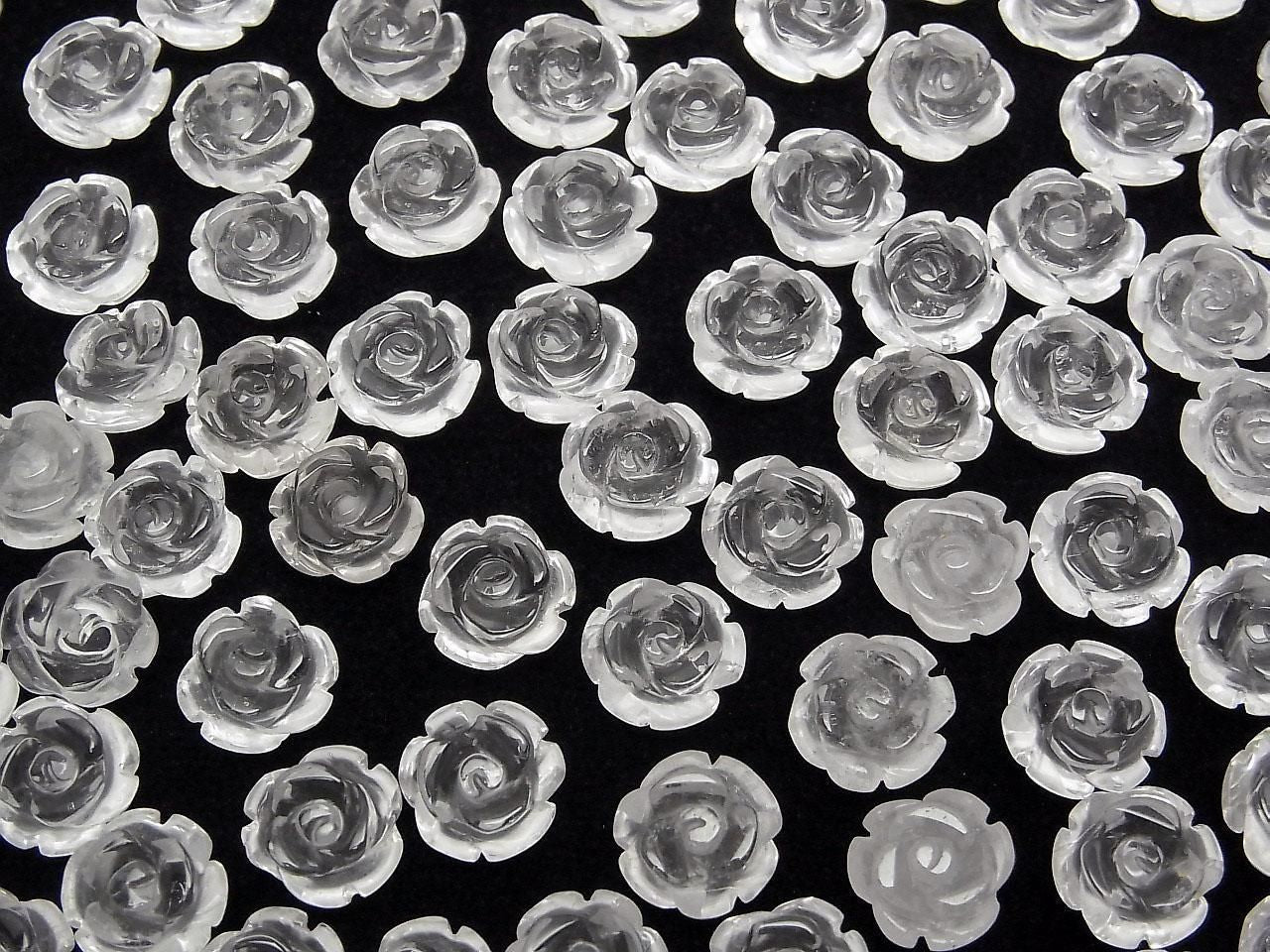 Crystal AA++ Rose 10mm [Half Drilled Hole] 2pcs