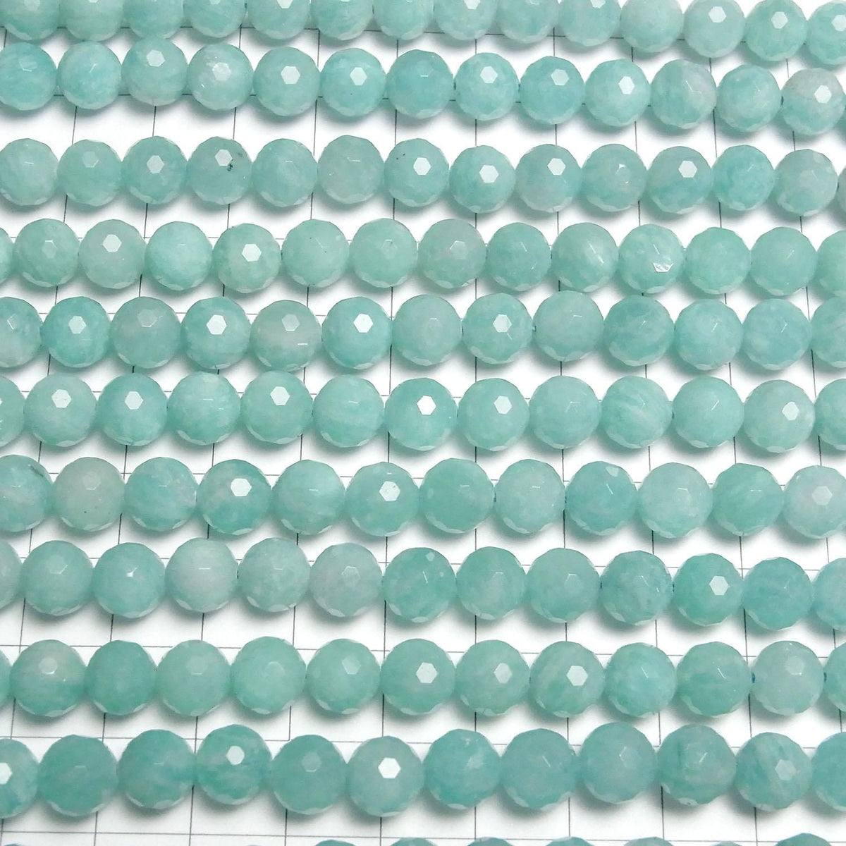 Peruvian Amazonite AA++ 128 Faceted Round 8mm half or 1strand beads (approx. 15 inches/36 cm)