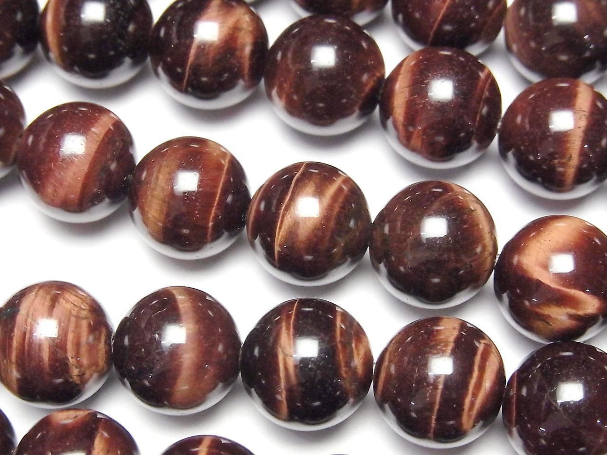 Red Tiger's Eye AAA- Round 12mm half or 1strand beads (approx. 15 inches/36 cm)
