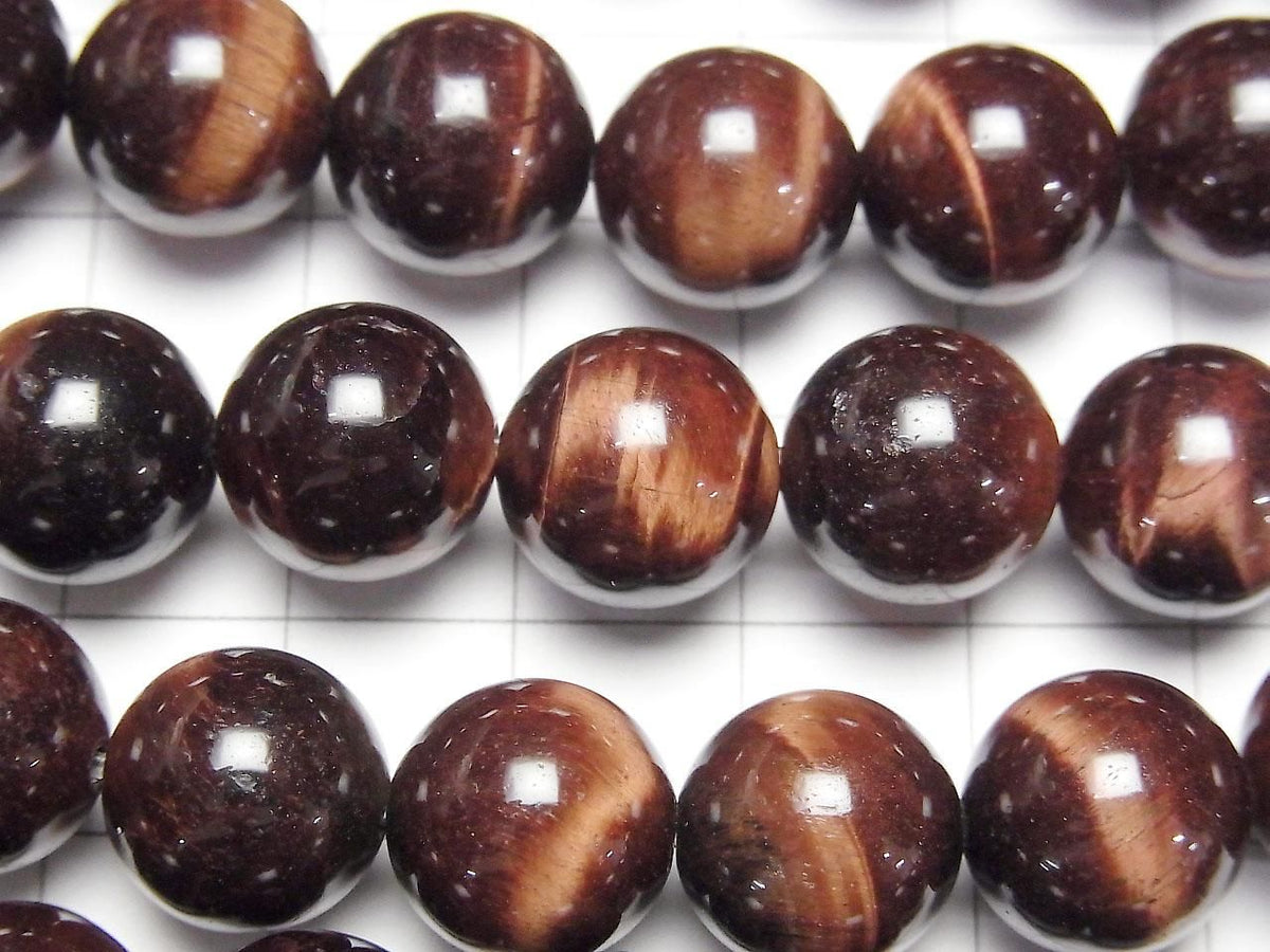 Red Tiger's Eye AAA- Round 12mm half or 1strand beads (approx. 15 inches/36 cm)