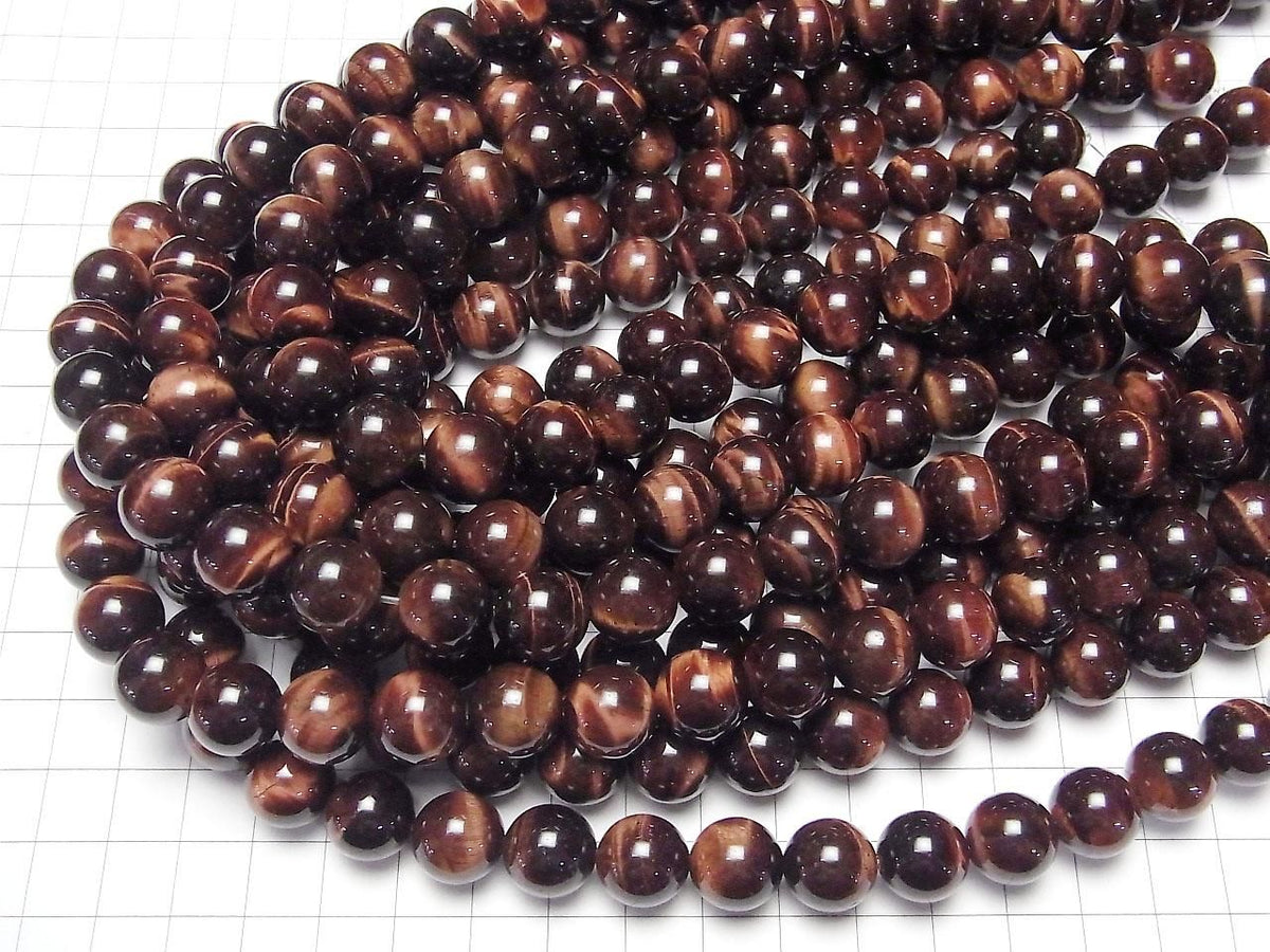 Red Tiger's Eye AAA- Round 12mm half or 1strand beads (approx. 15 inches/36 cm)