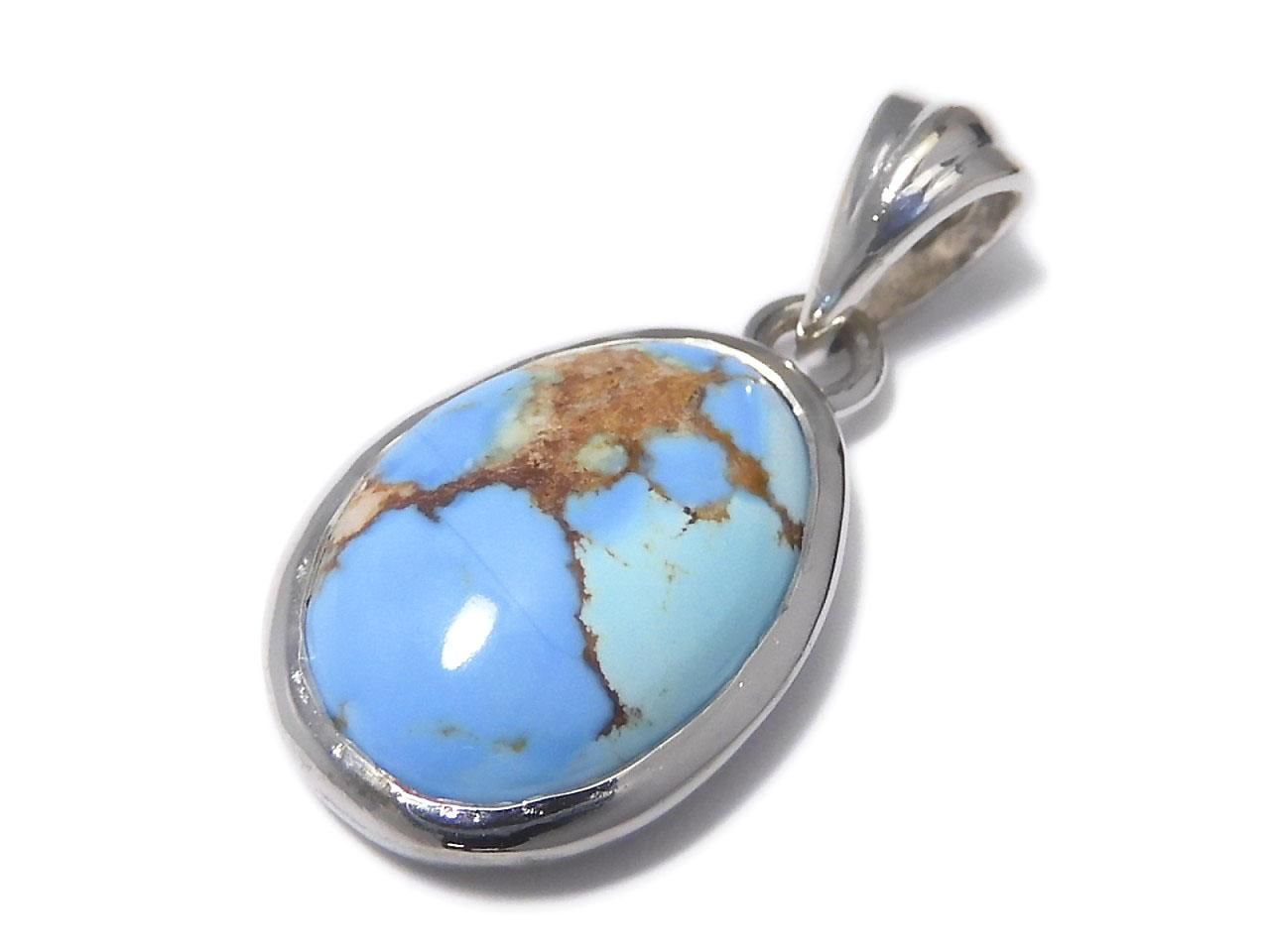 Kazakhstan Golden Hill Turquoise Pendant Silver925 NO.12 [One of a kind]