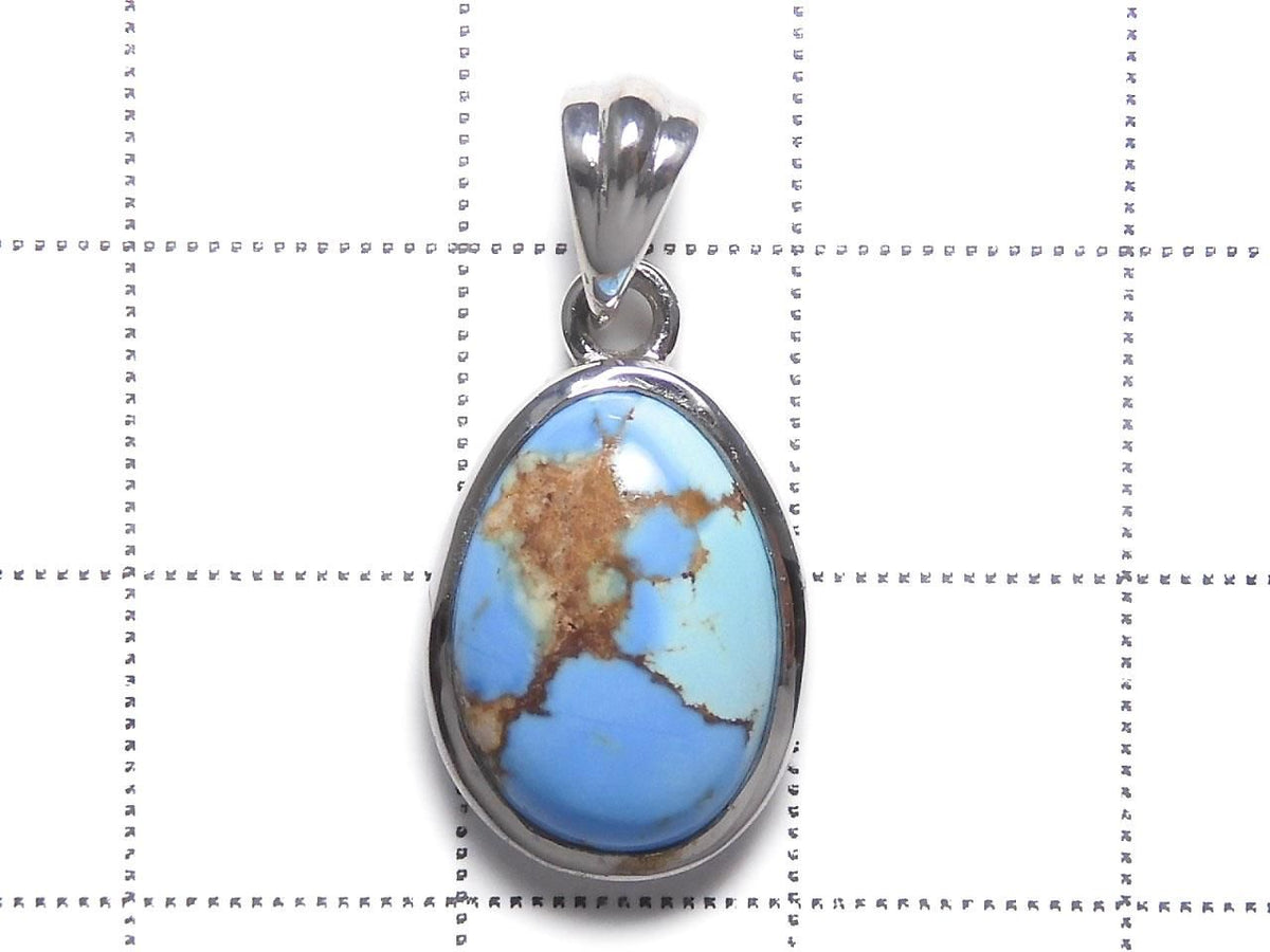 Kazakhstan Golden Hill Turquoise Pendant Silver925 NO.12 [One of a kind]